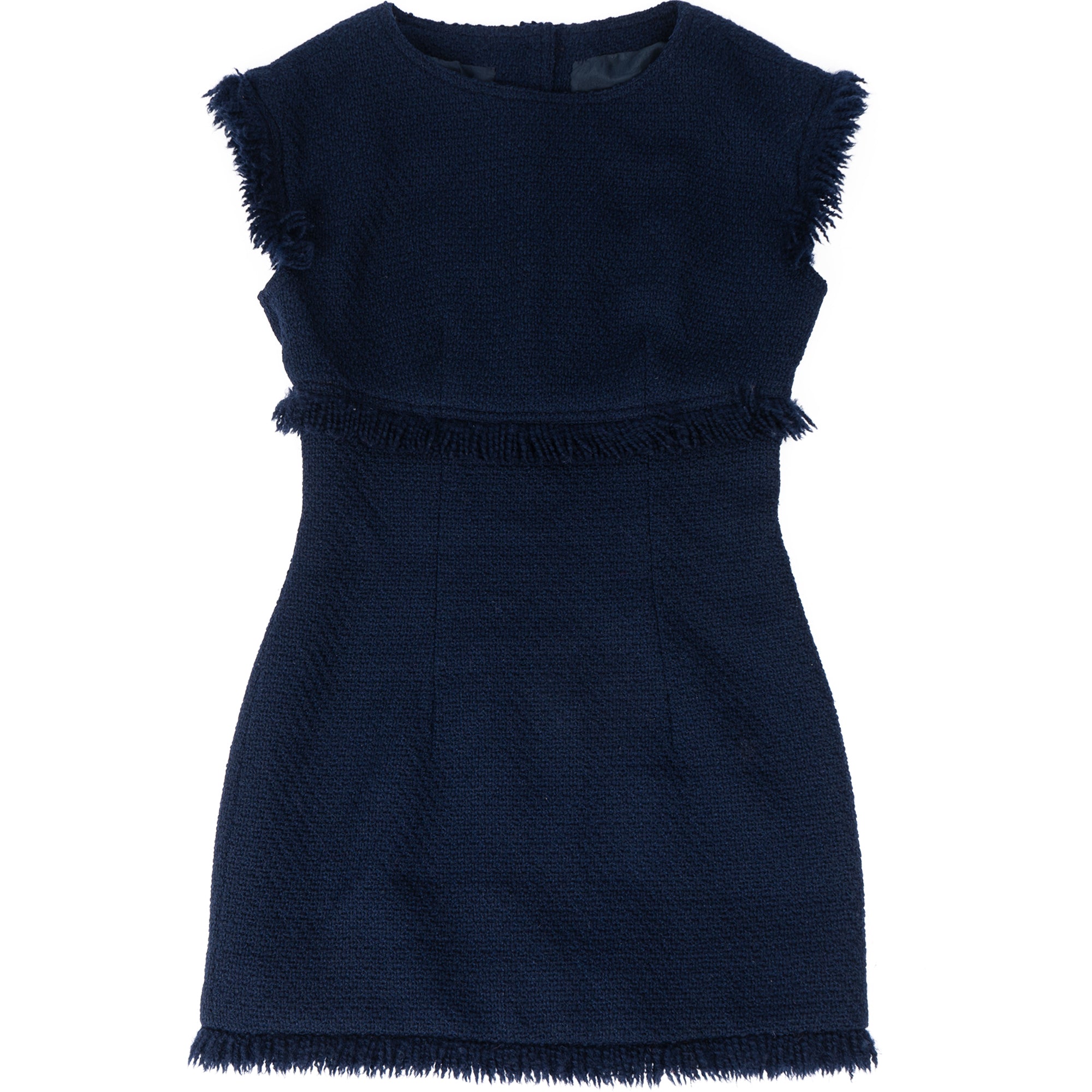 Chanel Bleu Tweed Dress (DE 34 / XS) vintageandkickz Chanel Bleu Tweed Dress (DE 34 / XS) vintageandkickz