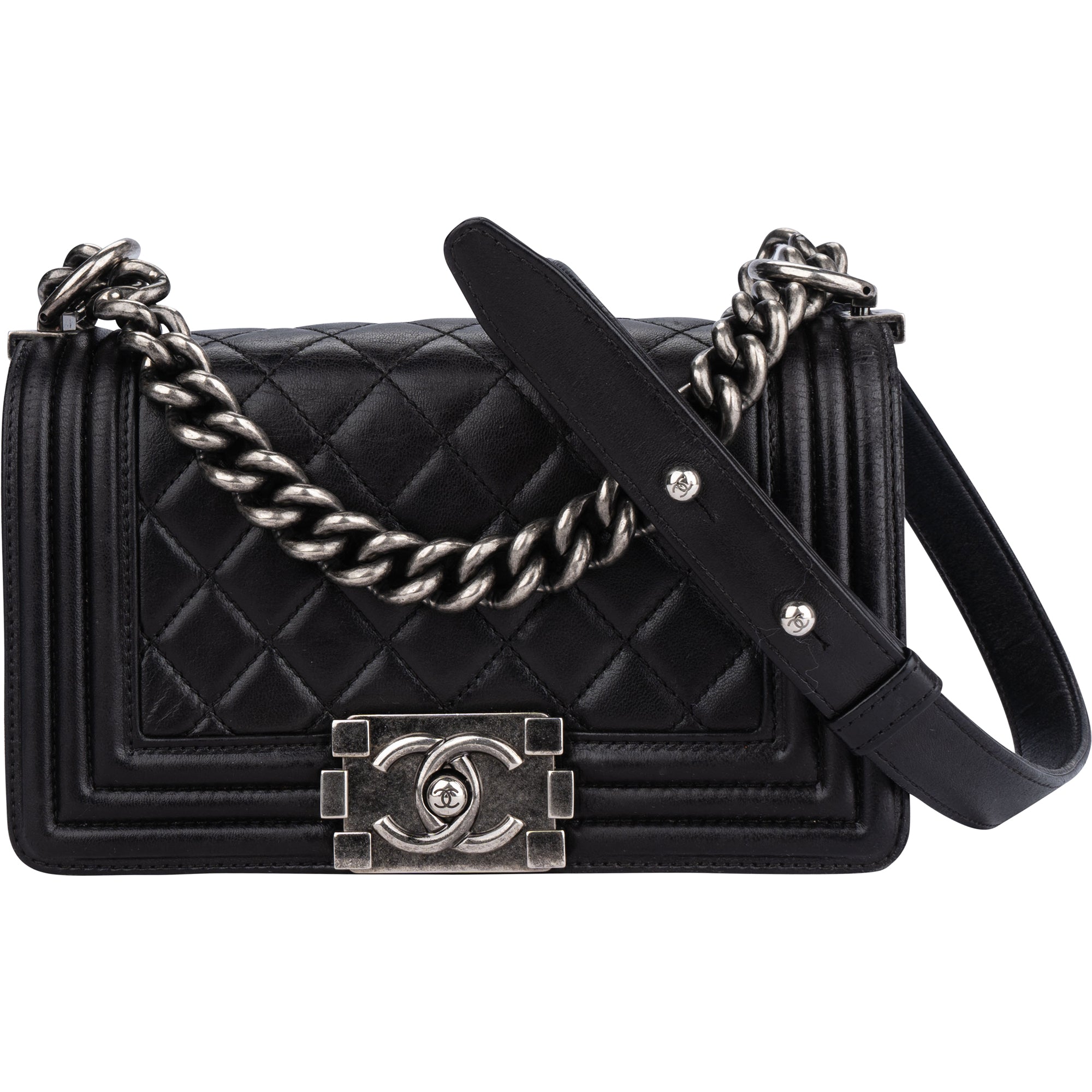 Chanel Quilted Lambskin Small Boy Single Flap Crossbody Bag vintageandkickz