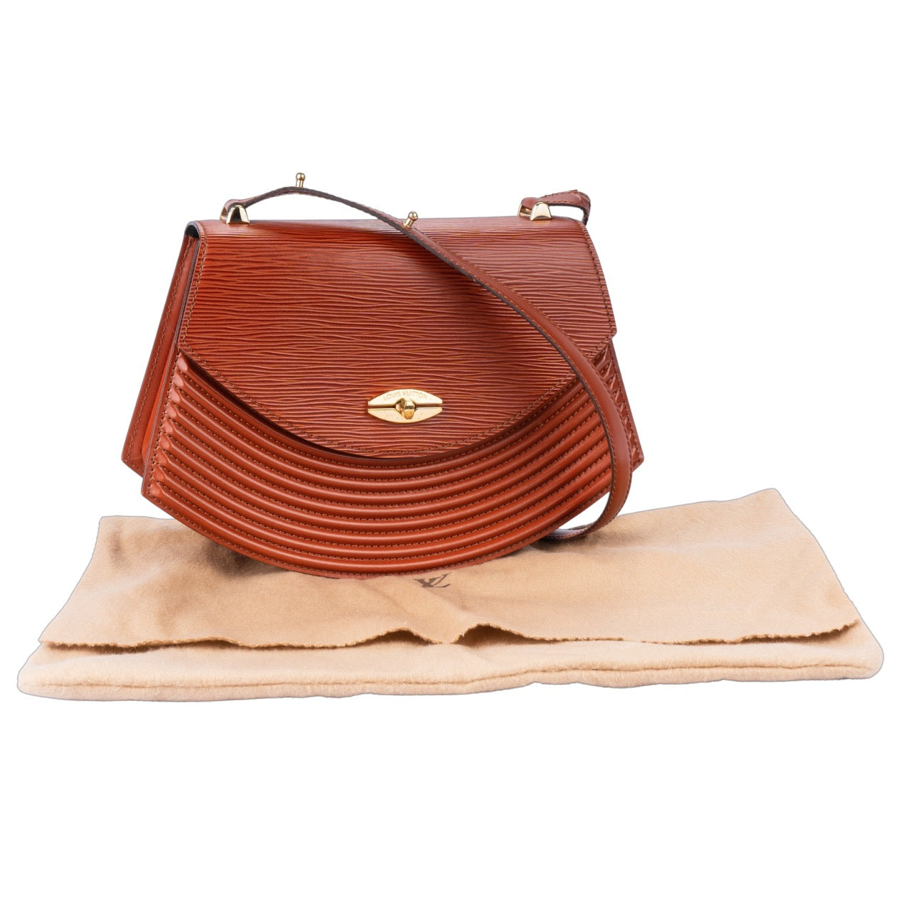 Louis Vuitton Cognac Epi Leather Tilsit Two Way Bag