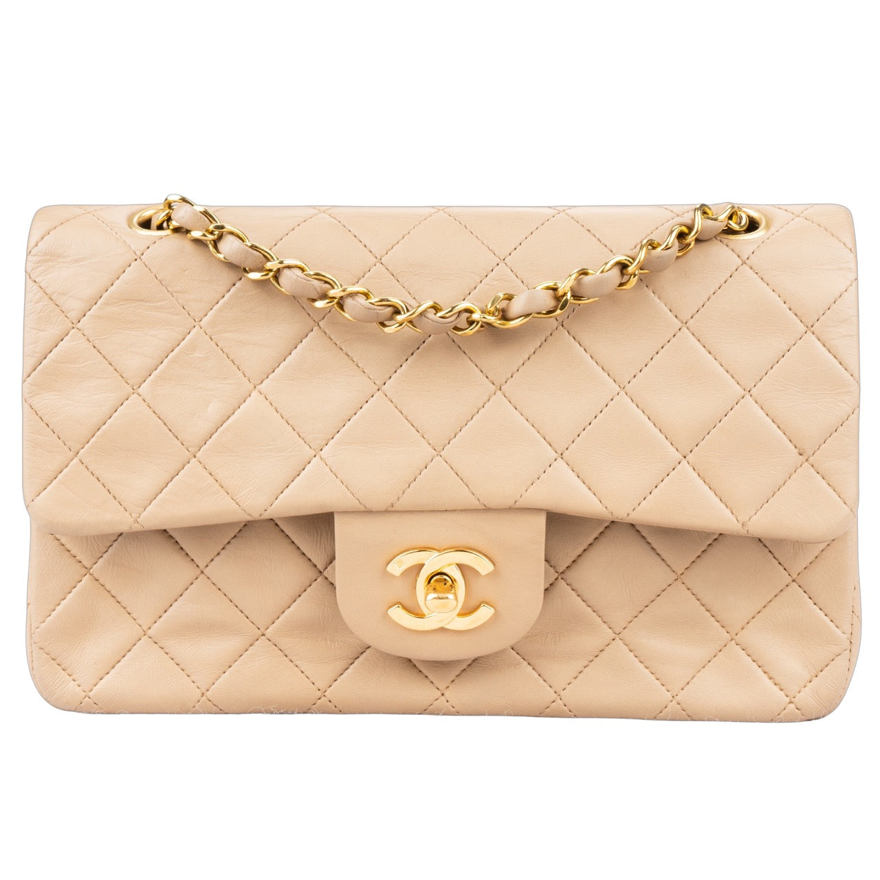 Chanel Quilted Lambskin 24K Gold Double Flap Bag
