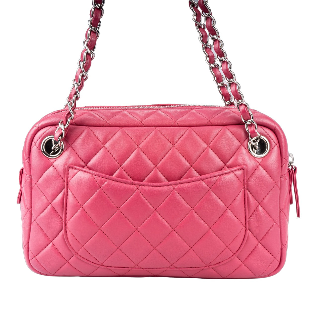 Chanel Quilted Lambskin Silver Hardware Camera Bag 2019