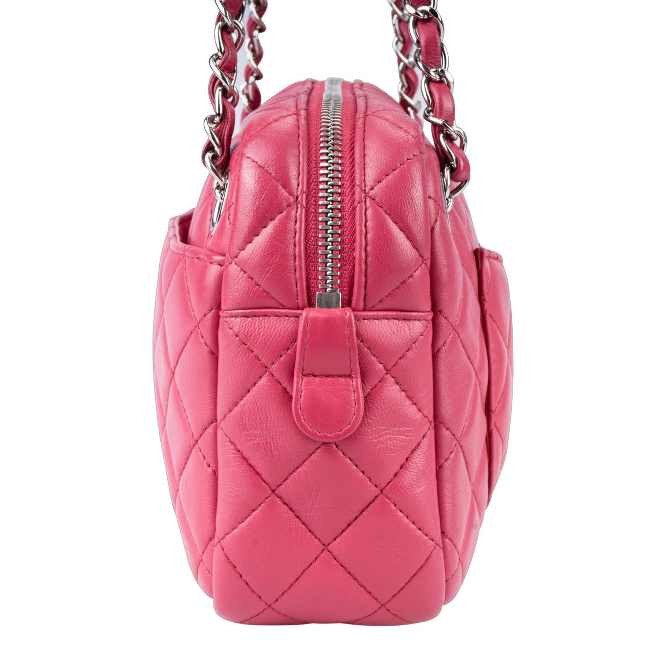 Chanel Quilted Lambskin Silver Hardware Camera Bag 2019