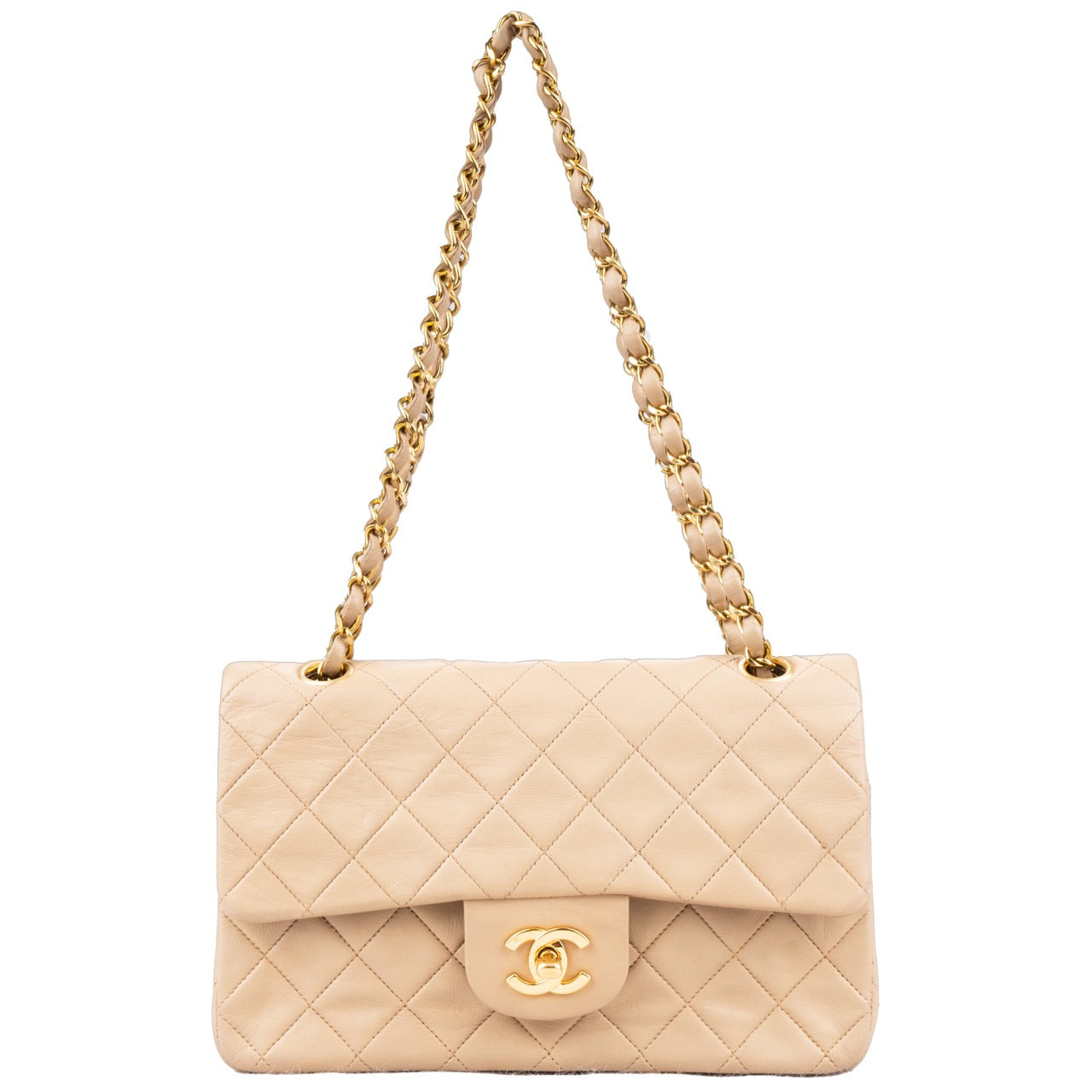 Chanel Quilted Lambskin 24K Gold Double Flap Bag