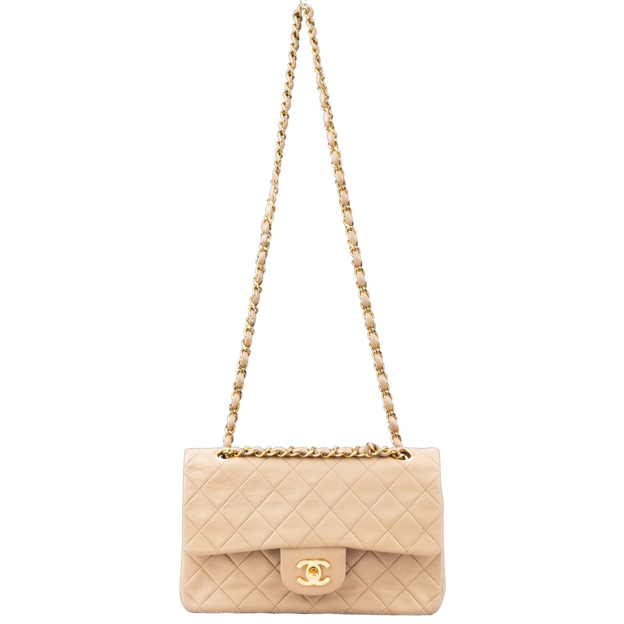 Chanel Quilted Lambskin 24K Gold Double Flap Bag
