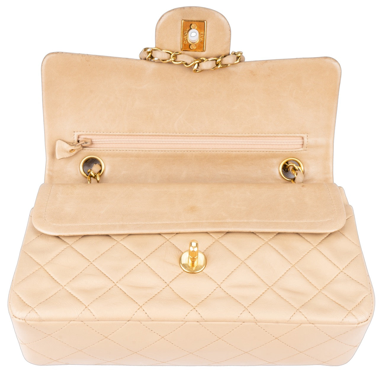Chanel Quilted Lambskin 24K Gold Double Flap Bag