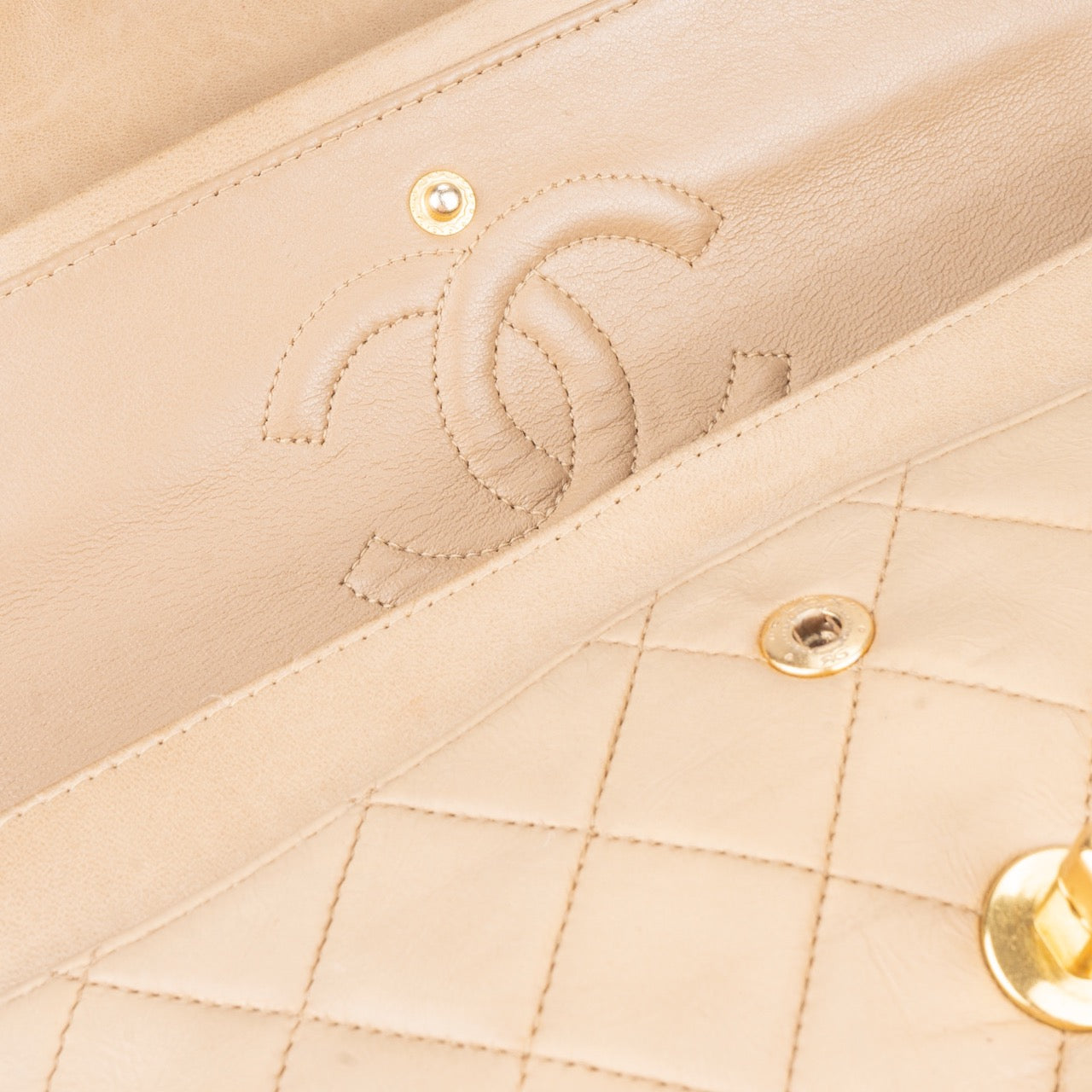 Chanel Quilted Lambskin 24K Gold Double Flap Bag