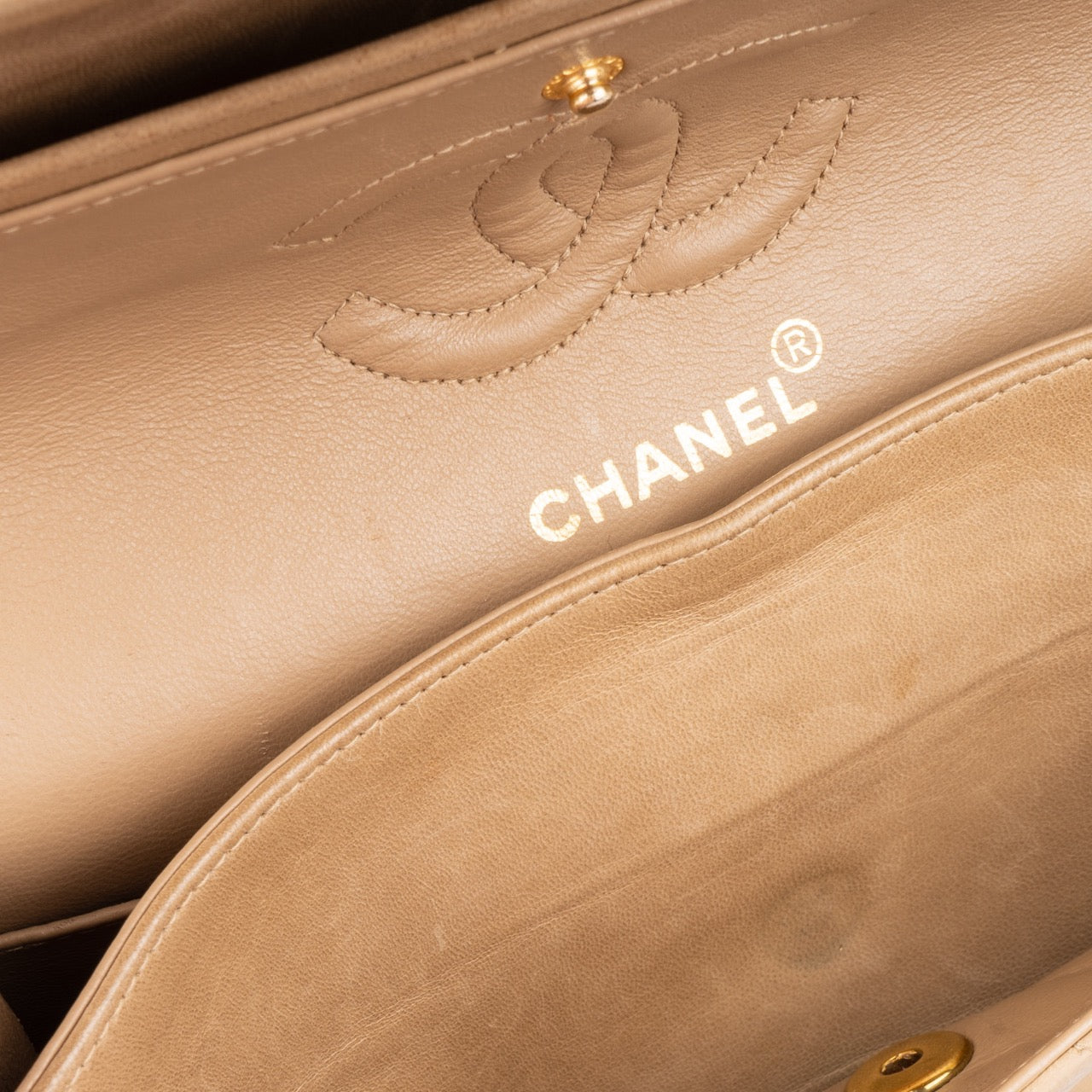 Chanel Quilted Lambskin 24K Gold Double Flap Bag