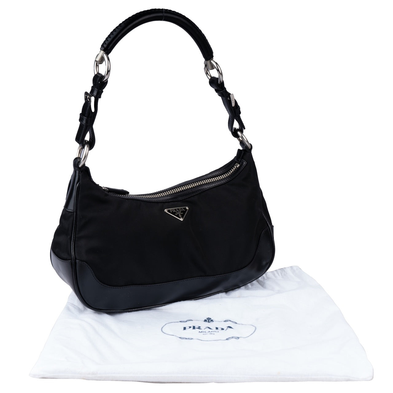 Prada Nylon Black Hobo Handbag