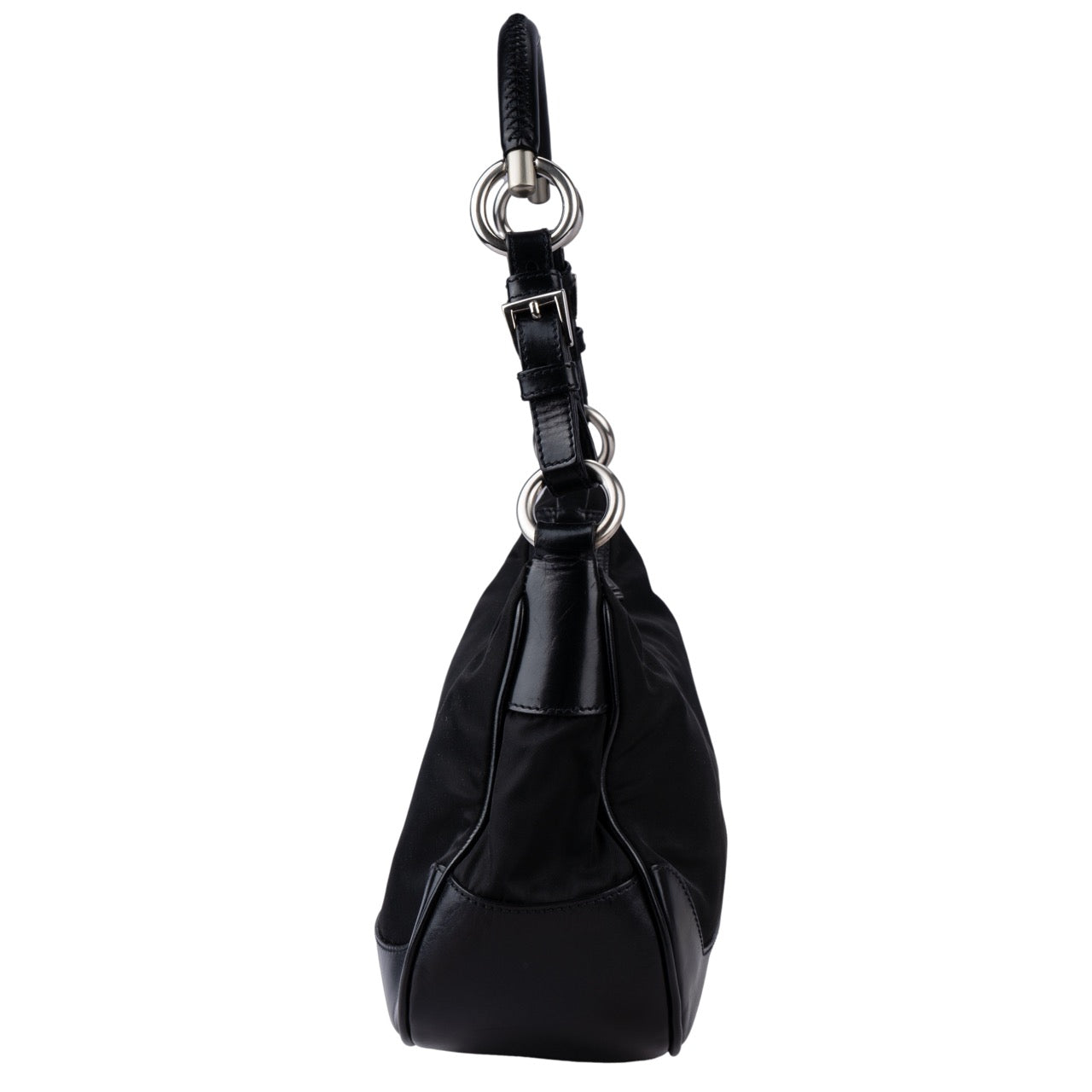 Prada Nylon Black Hobo Handbag
