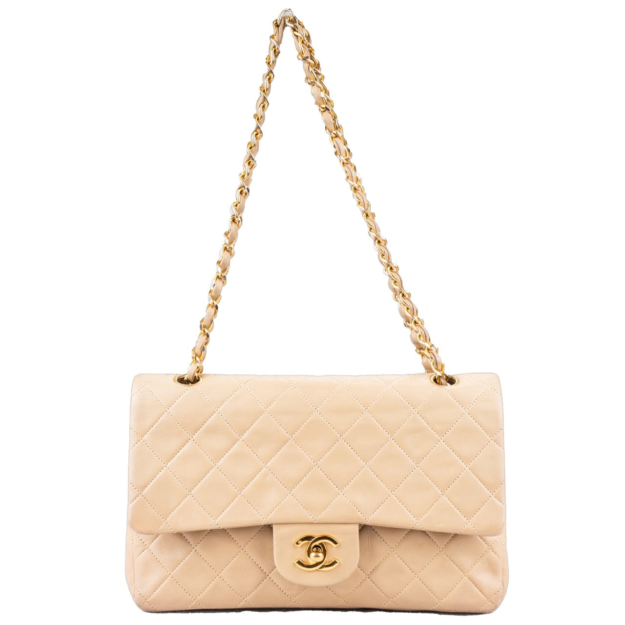 Chanel Quilted Lambskin 24K Gold Double Flap Bag