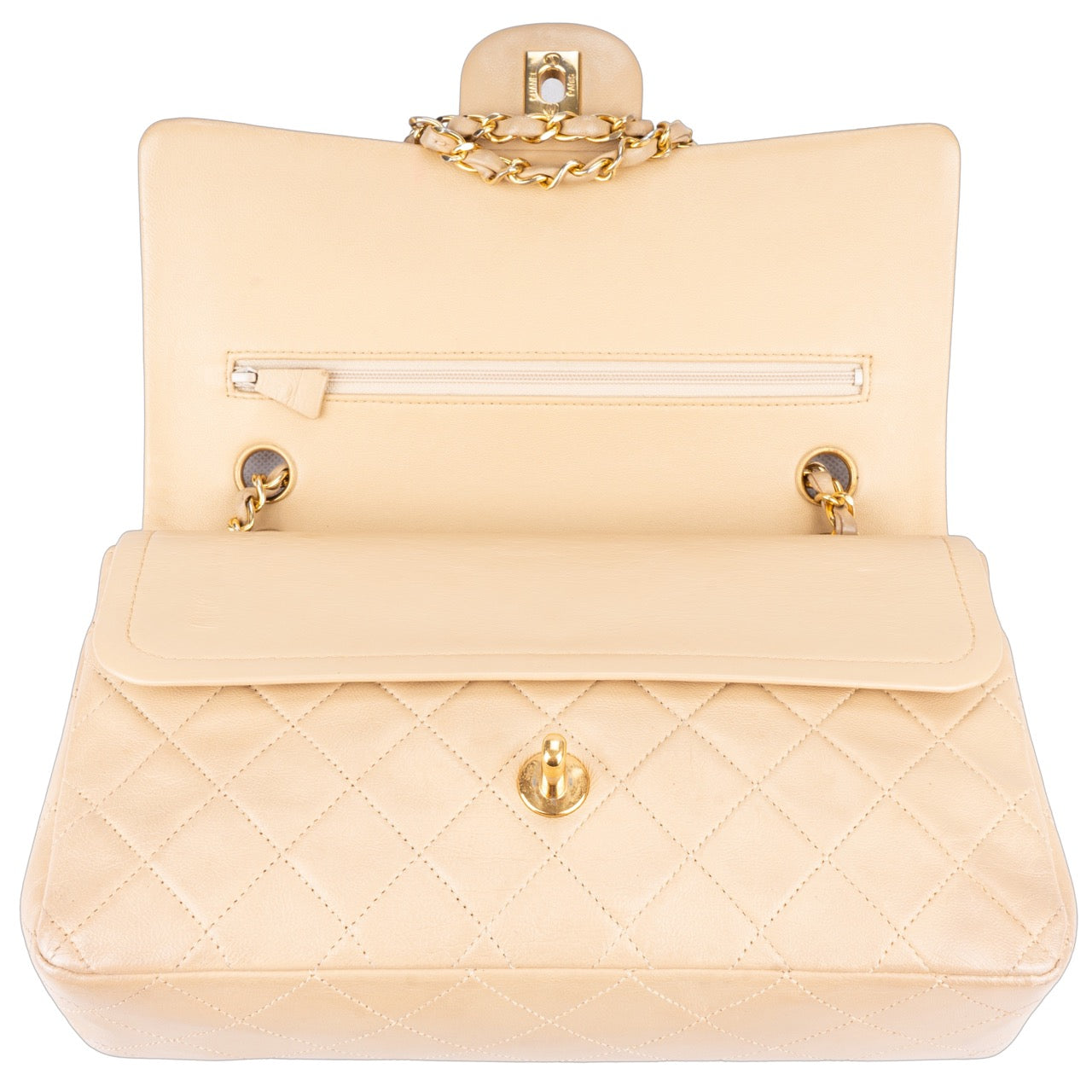 Chanel Quilted Lambskin 24K Gold Double Flap Bag