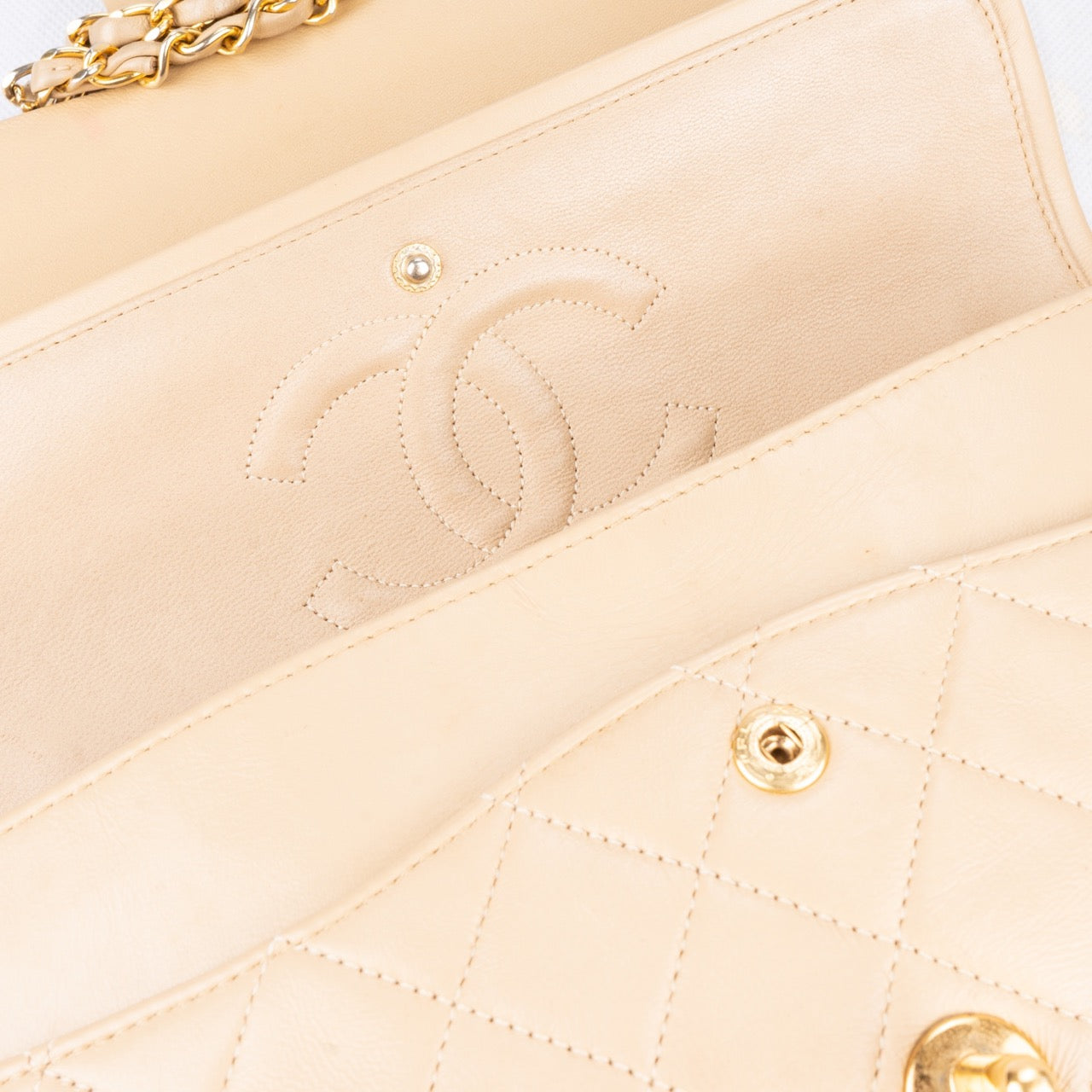 Chanel Quilted Lambskin 24K Gold Double Flap Bag