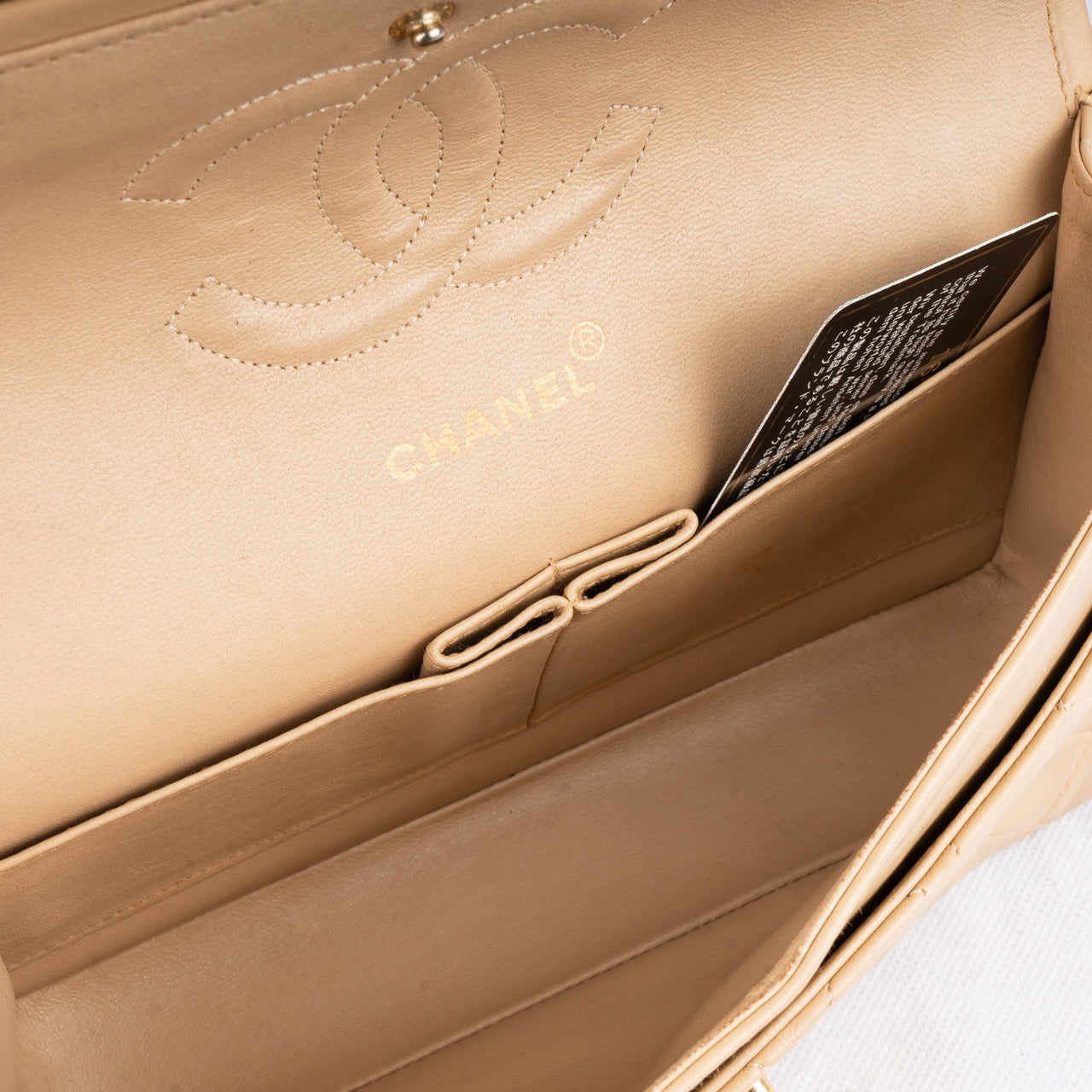 Chanel Quilted Lambskin 24K Gold Double Flap Bag