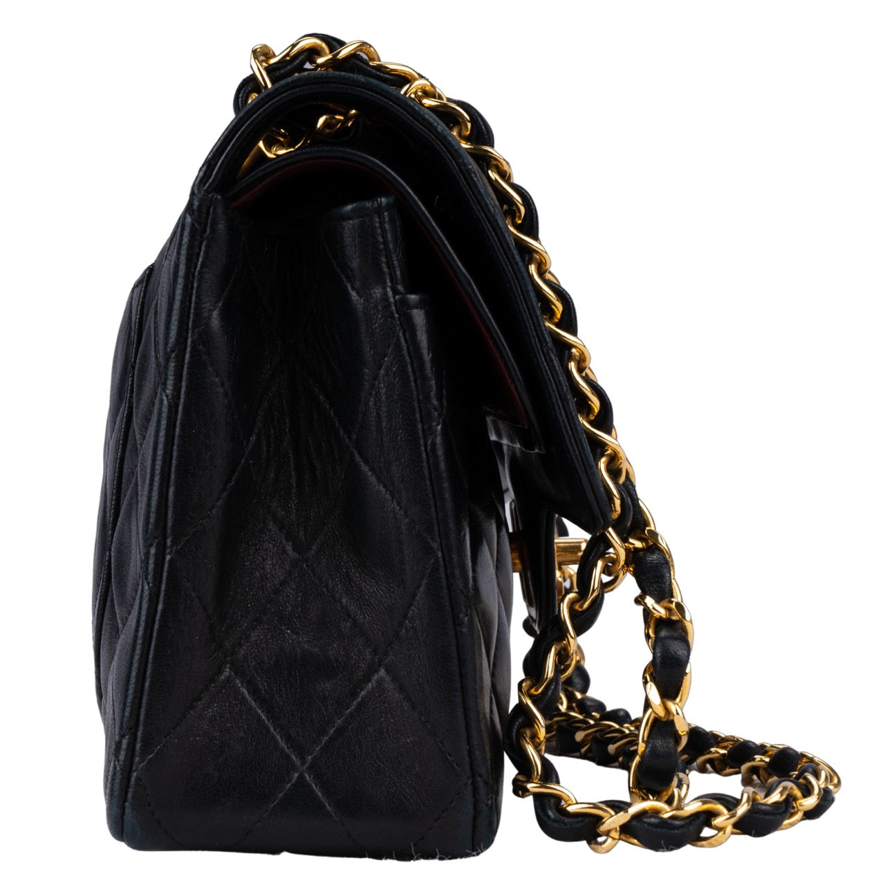Chanel Quilted Lambskin 24K Gold Double Flap Bag Small