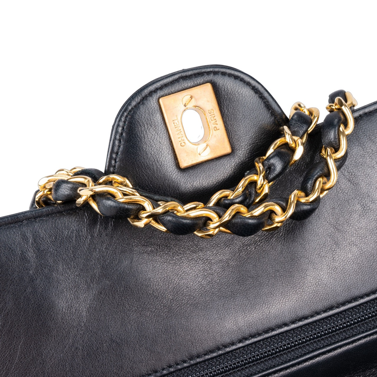 Chanel Quilted Lambskin 24K Gold Double Flap Bag Small