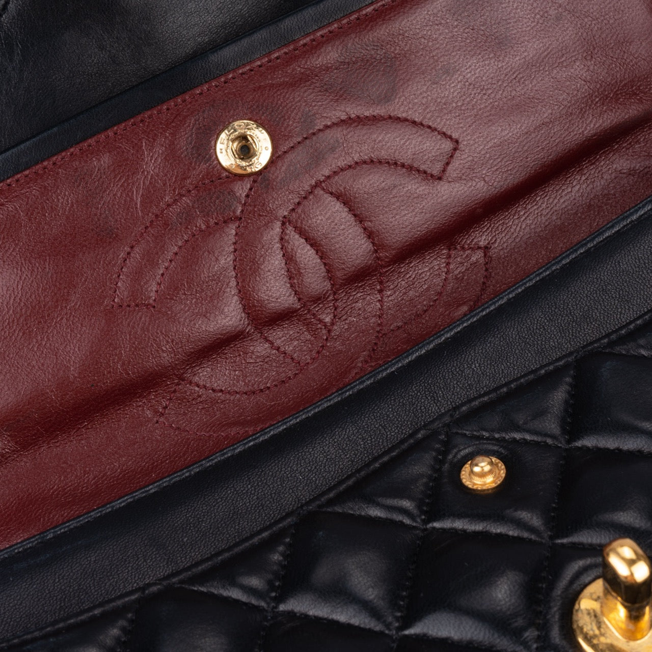 Chanel Quilted Lambskin 24K Gold Double Flap Bag Small