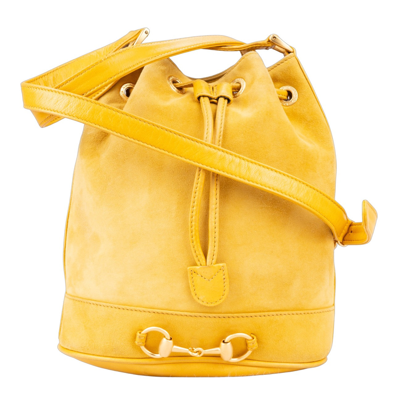 Gucci Suede Leather Horsebit Crossbody Bag