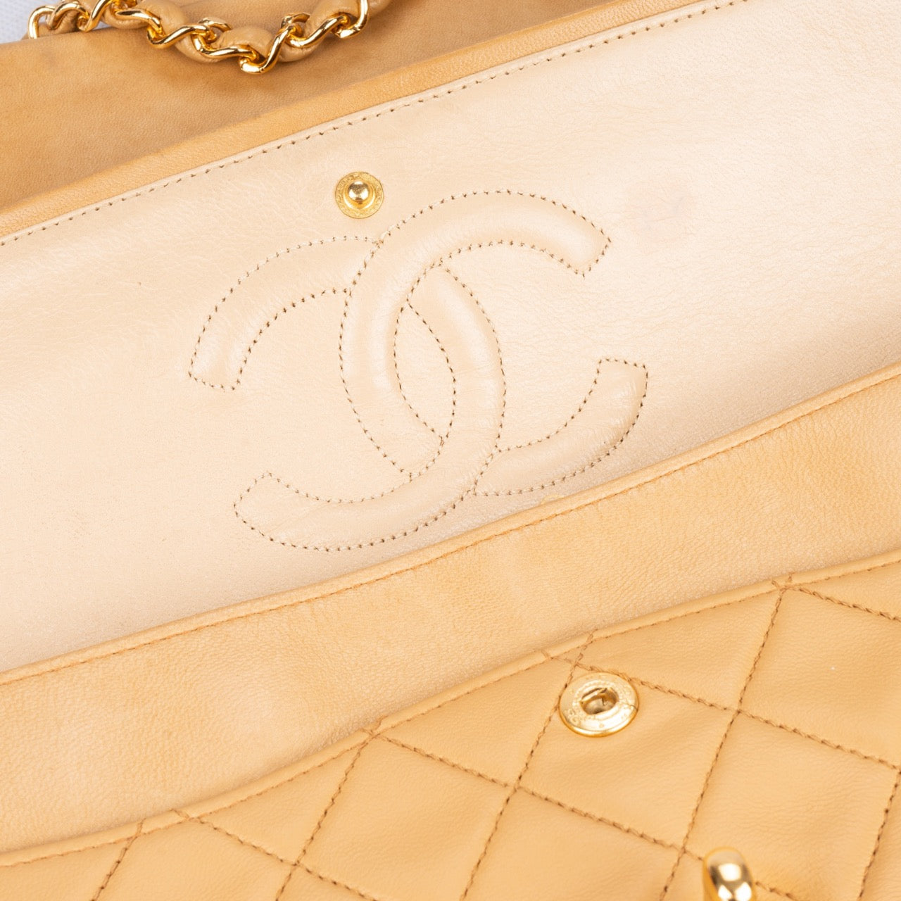 Chanel Quilted Lambskin Double Flap Bag Medium