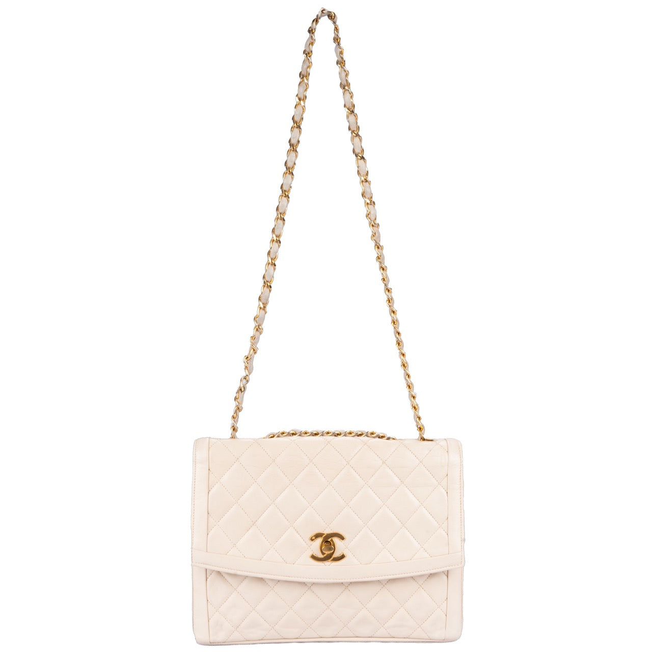 Chanel Quilted Lambskin 24K Gold Single Flap Bag