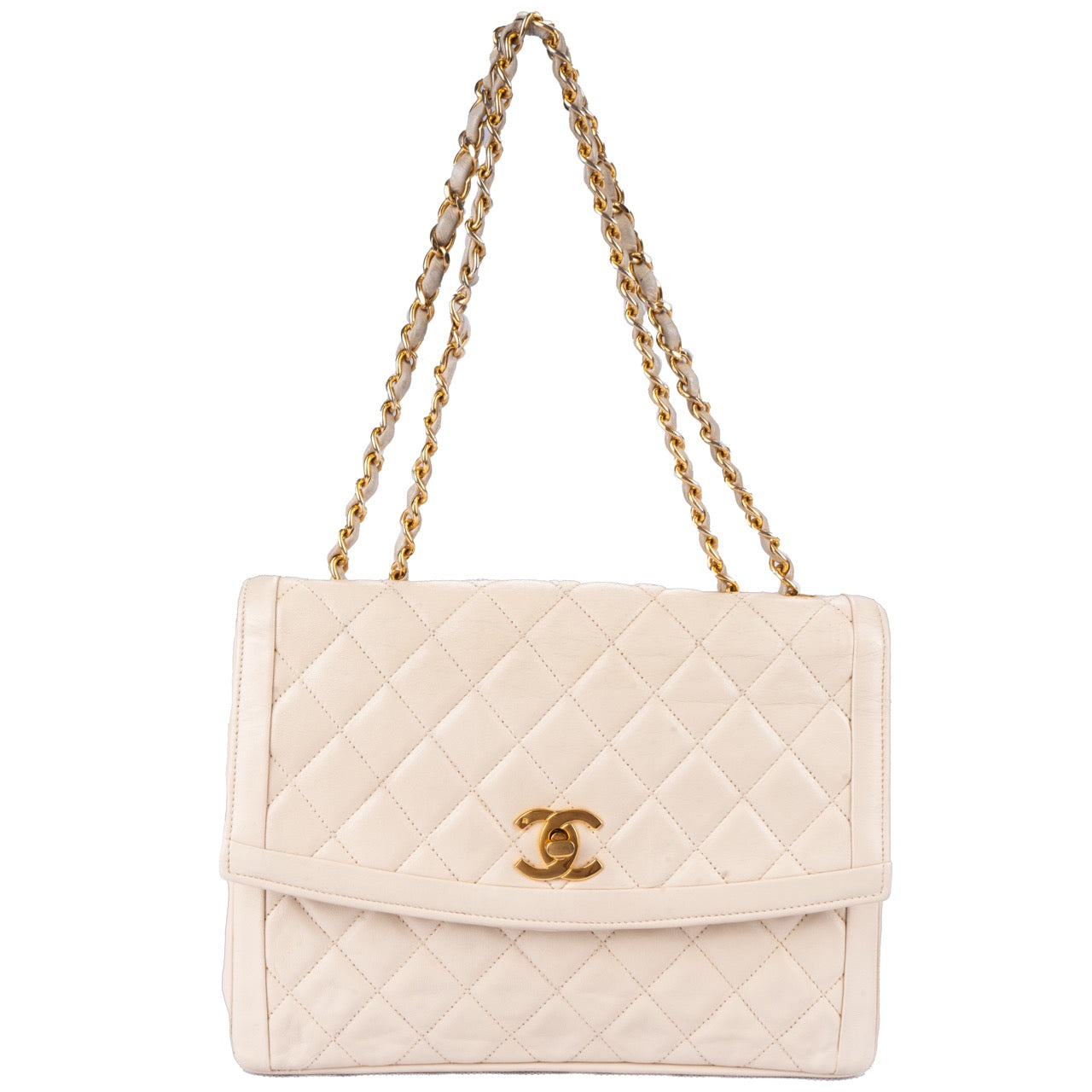 Chanel Quilted Lambskin 24K Gold Single Flap Bag