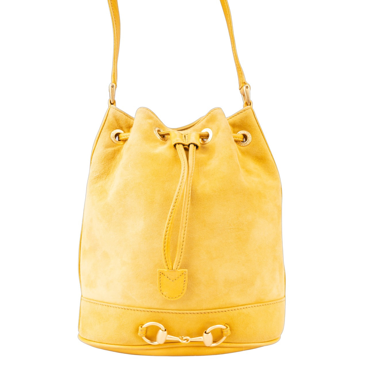 Gucci Suede Leather Horsebit Crossbody Bag
