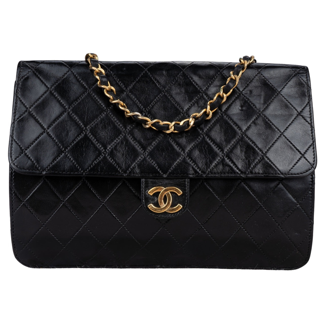 Chanel Quilted Lambskin 24K Gold Single Flap Bag