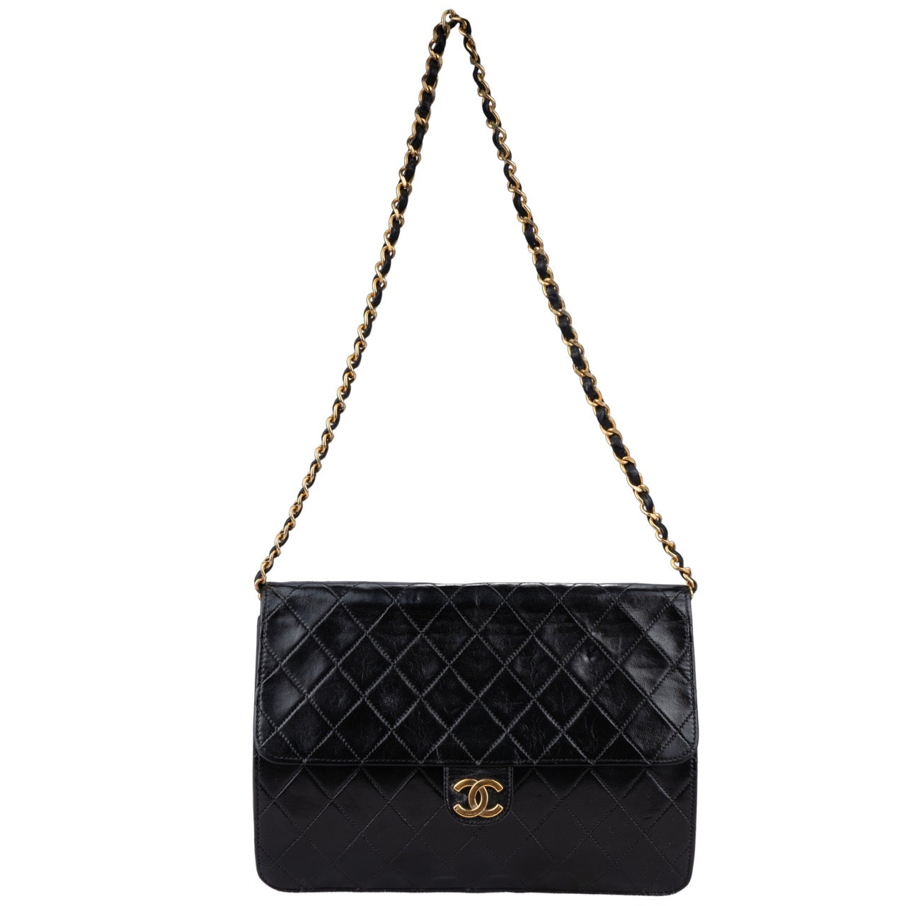 Chanel Quilted Lambskin 24K Gold Single Flap Bag