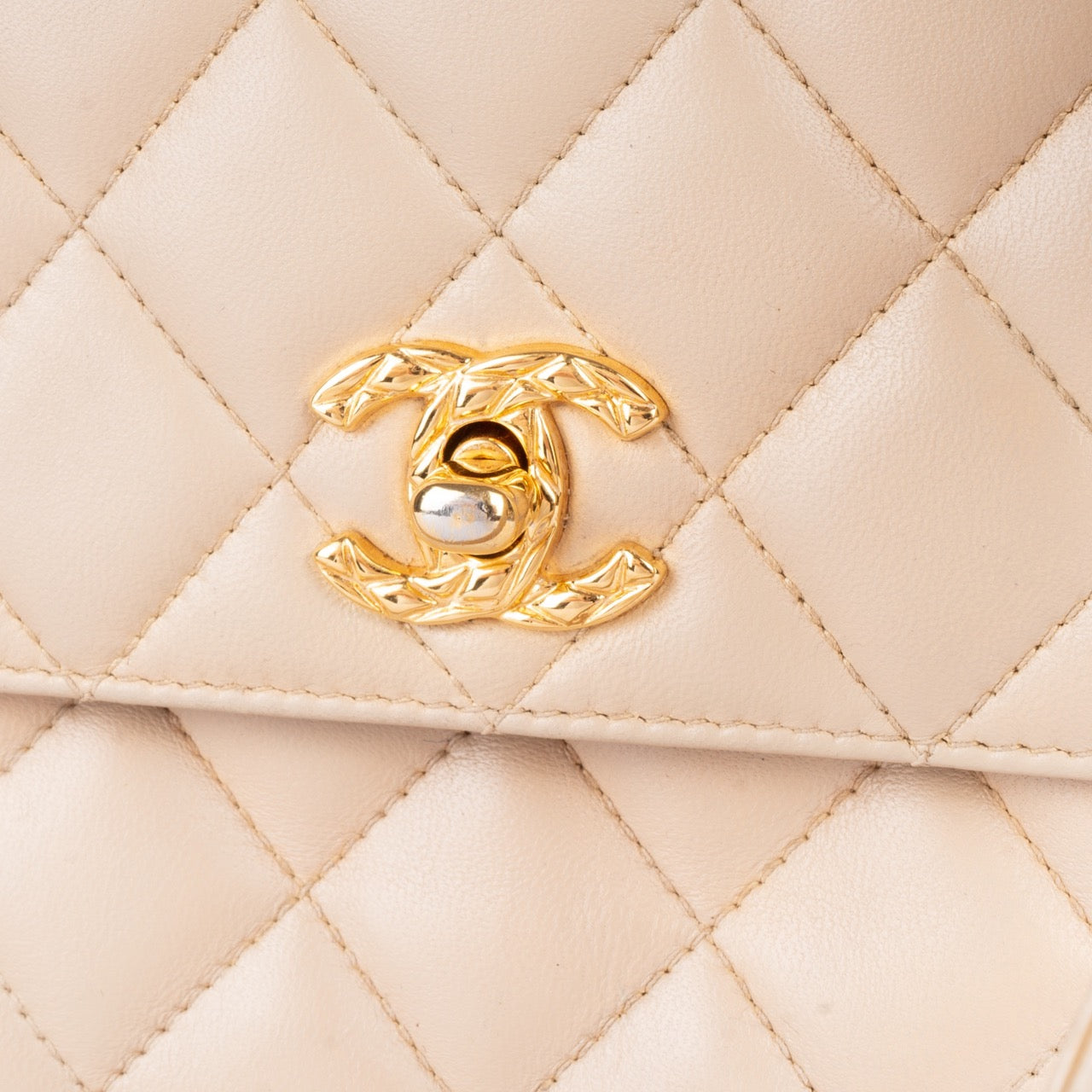 Chanel Quilted Lambskin 24K Gold Crossbody Bag