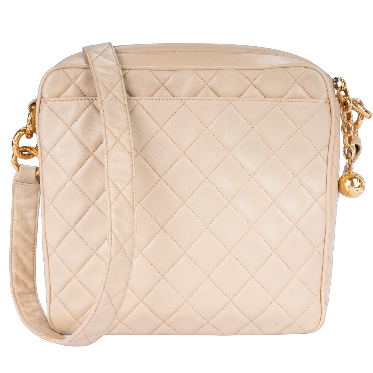 Chanel Quilted Lambskin 24K Gold Crossbody Bag