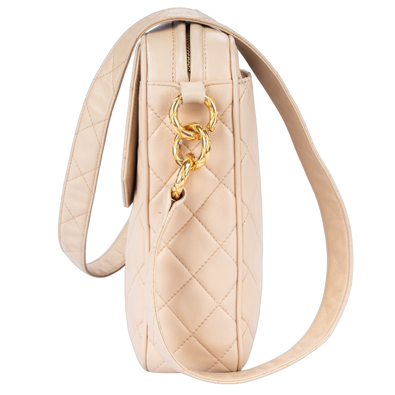 Chanel Quilted Lambskin 24K Gold Crossbody Bag