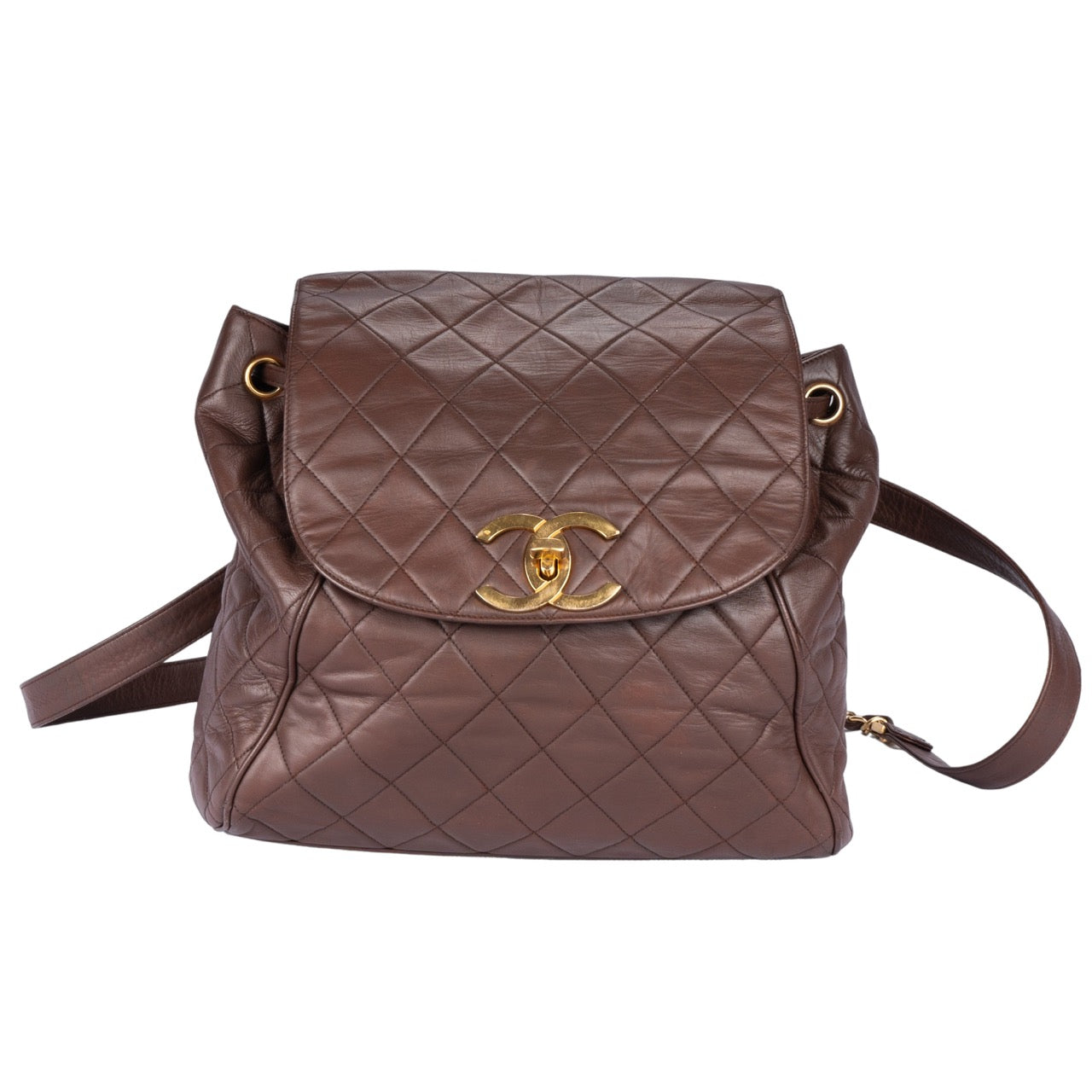 Chanel Quilted Lambskin 24K Gold Backpack