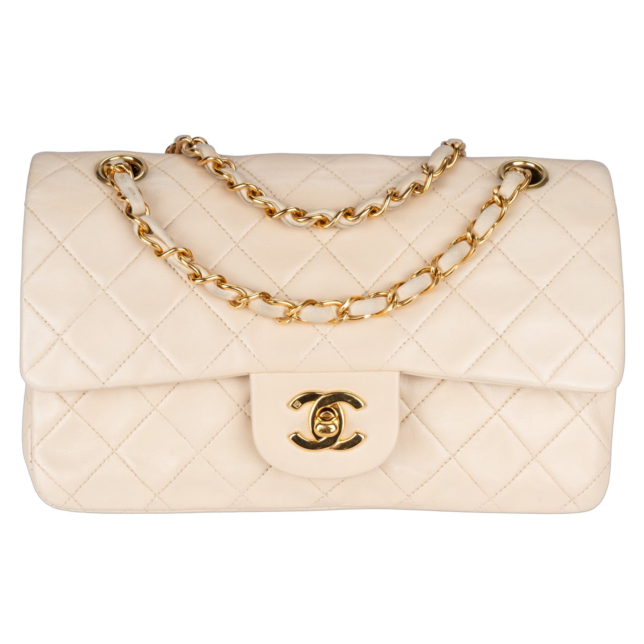 Chanel Quilted Lambskin 24K Gold Double Flap Bag