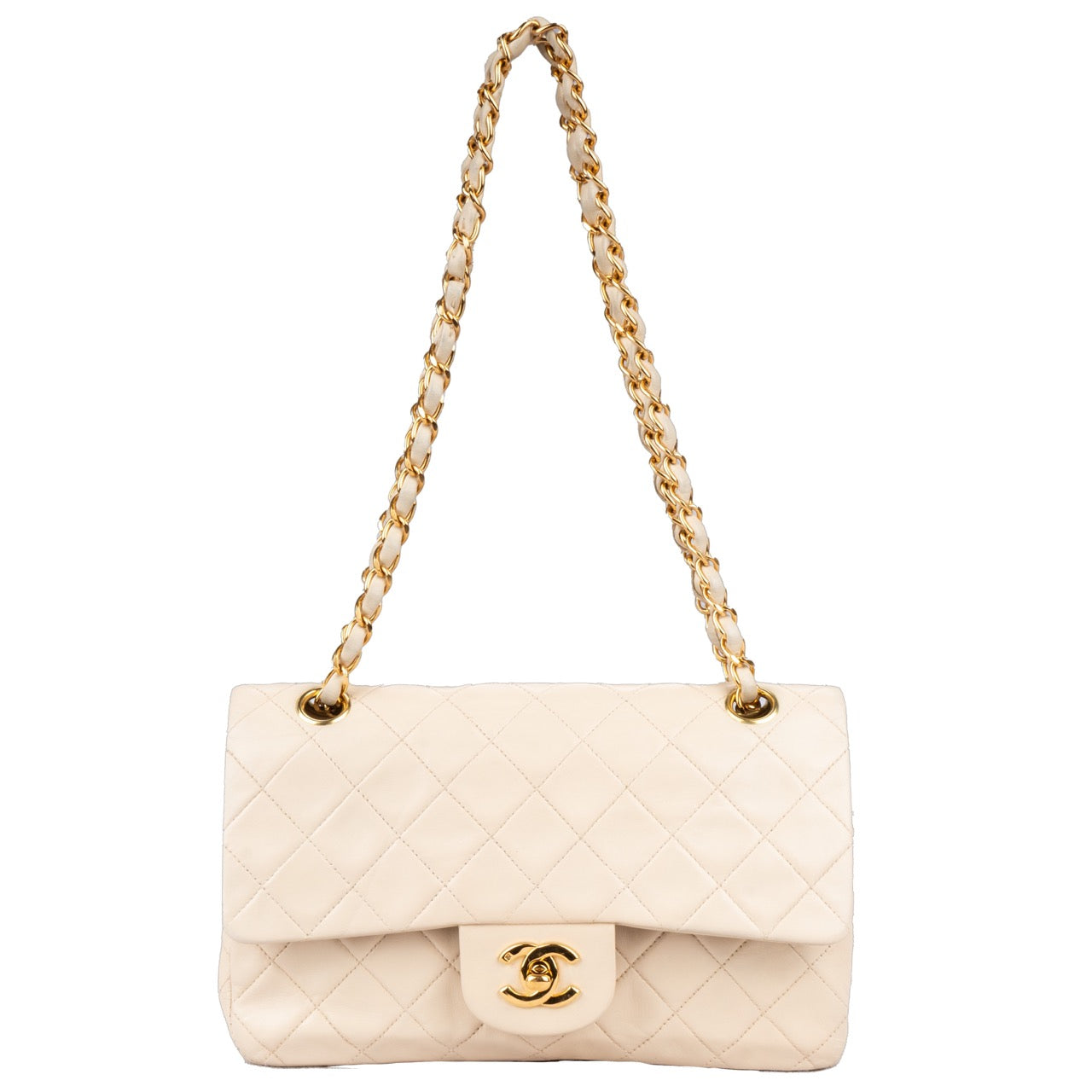 Chanel Quilted Lambskin 24K Gold Double Flap Bag