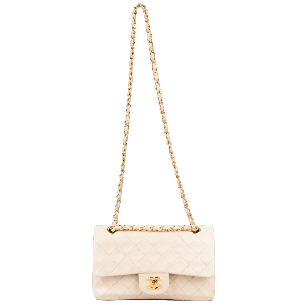 Chanel Quilted Lambskin 24K Gold Double Flap Bag