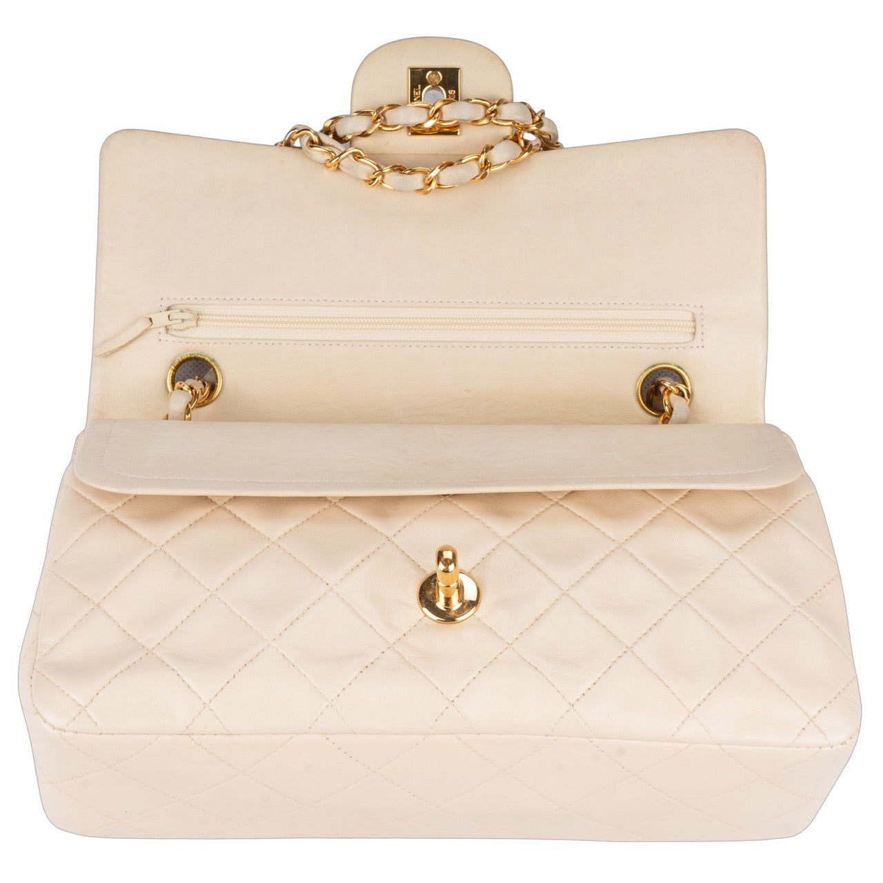 Chanel Quilted Lambskin 24K Gold Double Flap Bag