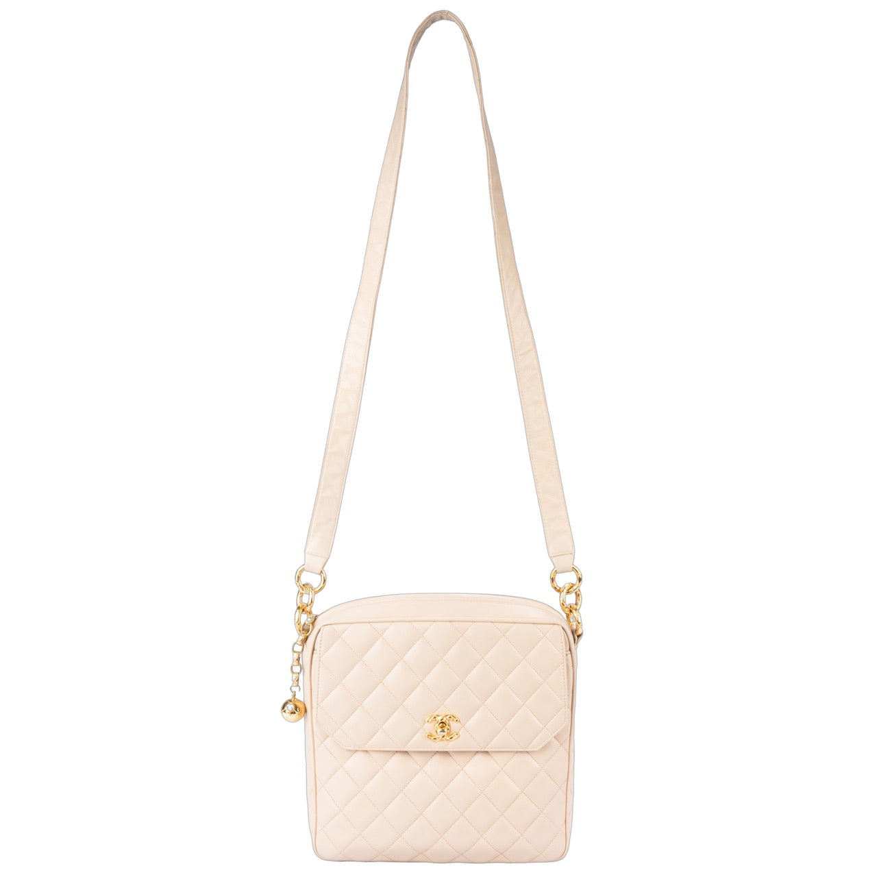 Chanel Quilted Lambskin 24K Gold Crossbody Bag