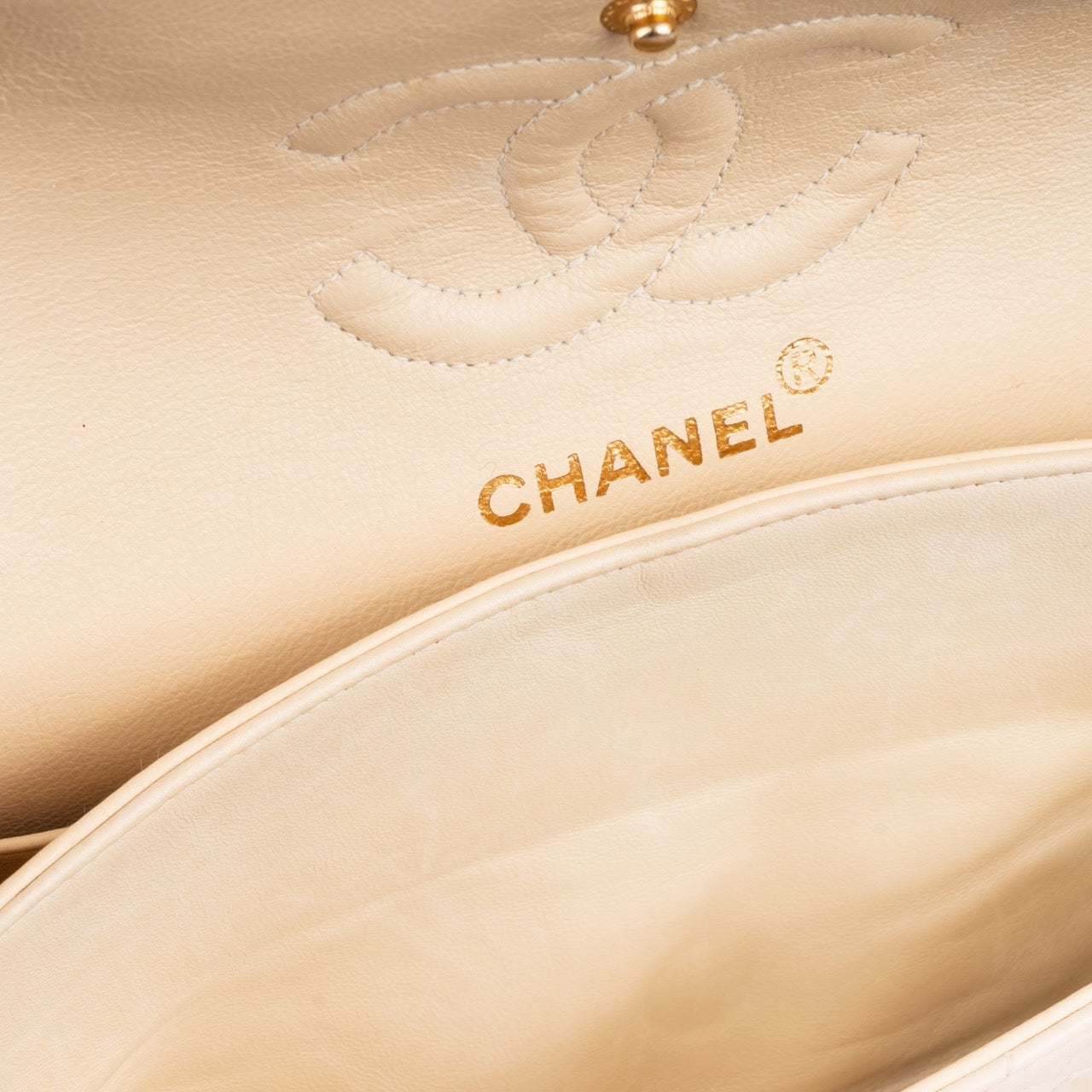 Chanel Quilted Lambskin 24K Gold Double Flap Bag