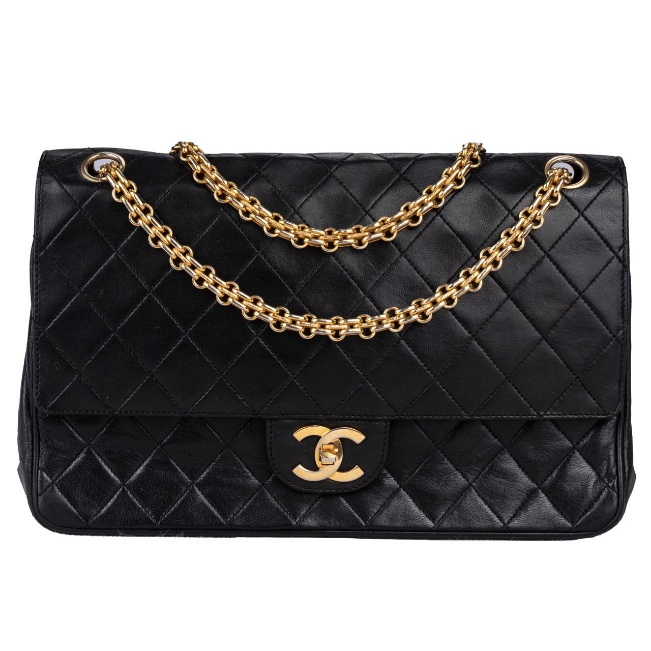 Chanel Quilted Lambskin 24K Gold Double Flap Bag