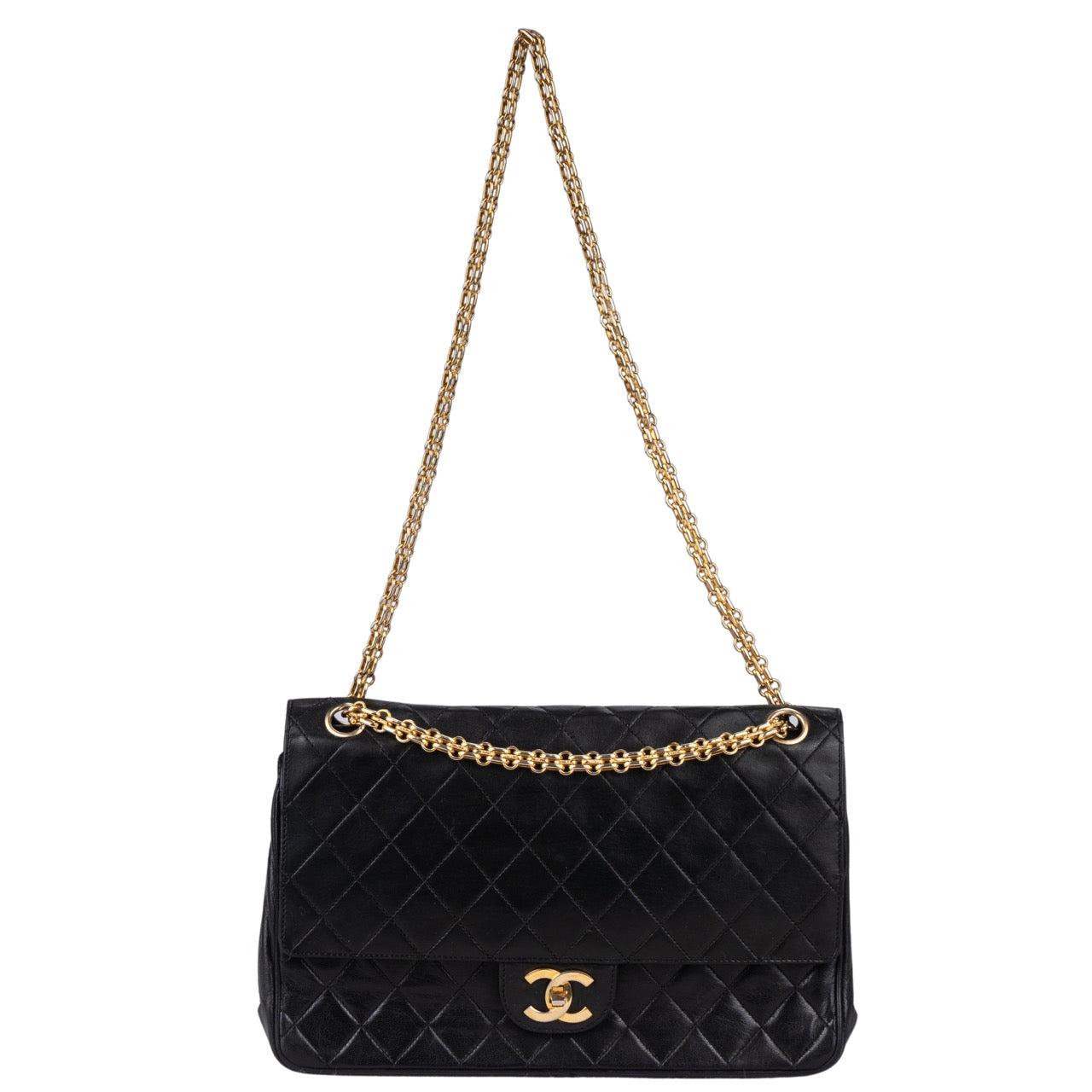 Chanel Quilted Lambskin 24K Gold Double Flap Bag