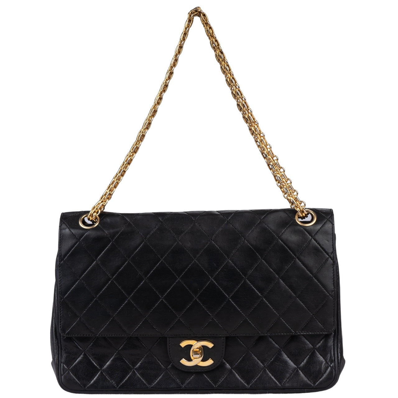 Chanel Quilted Lambskin 24K Gold Double Flap Bag