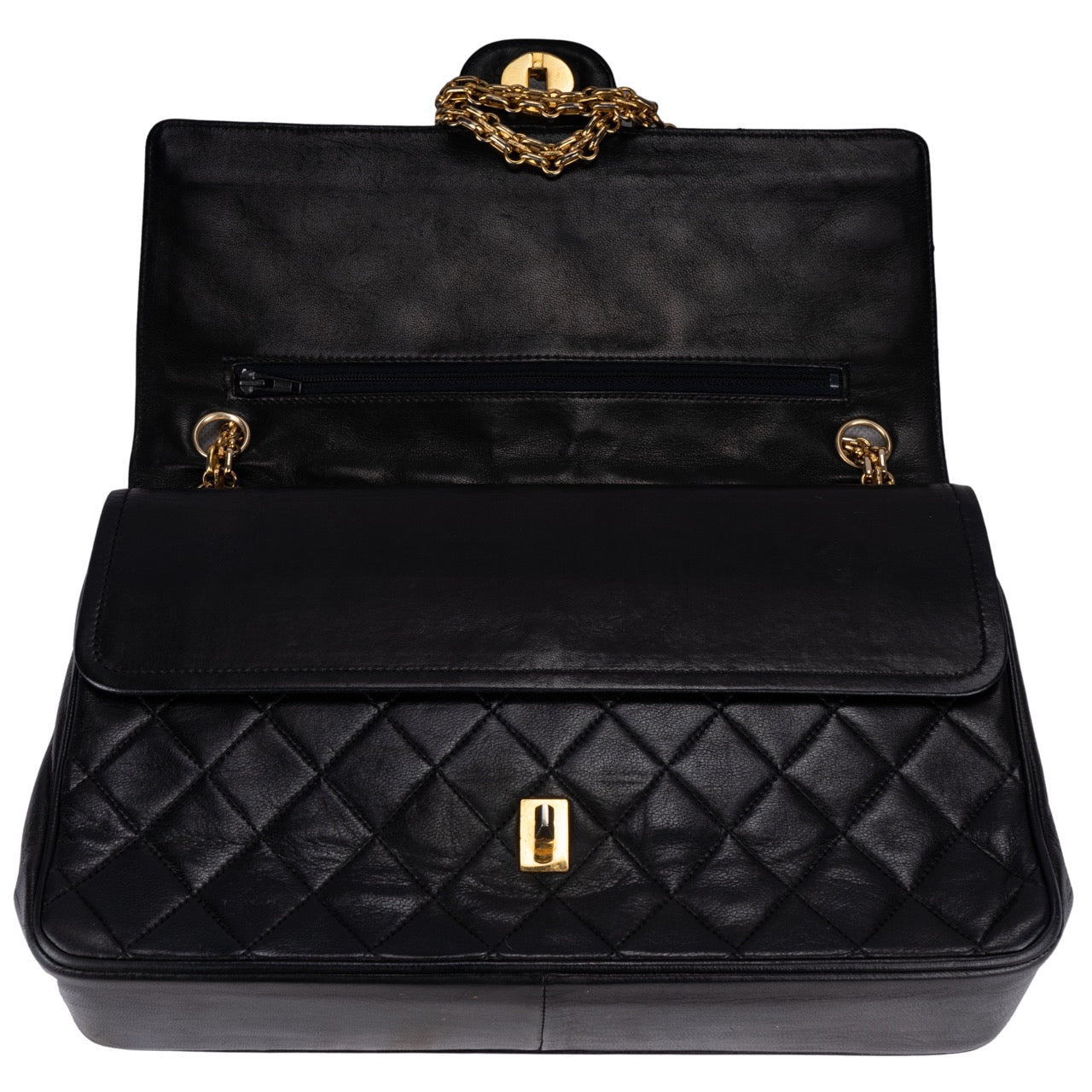 Chanel Quilted Lambskin 24K Gold Double Flap Bag