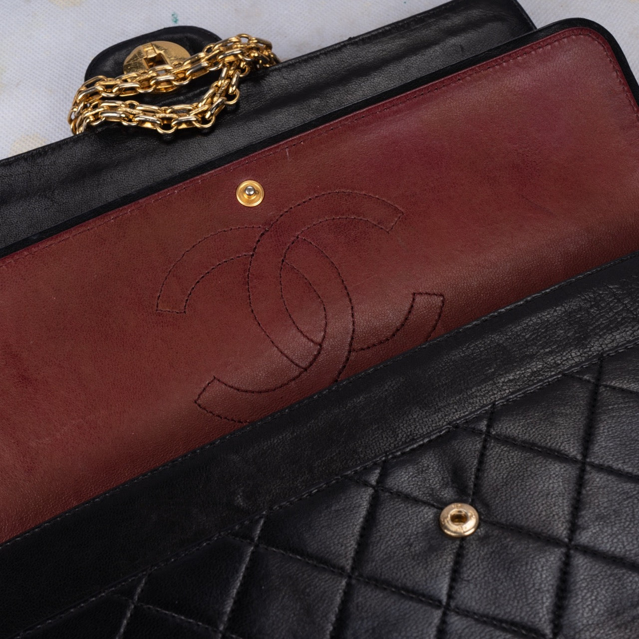 Chanel Quilted Lambskin 24K Gold Double Flap Bag