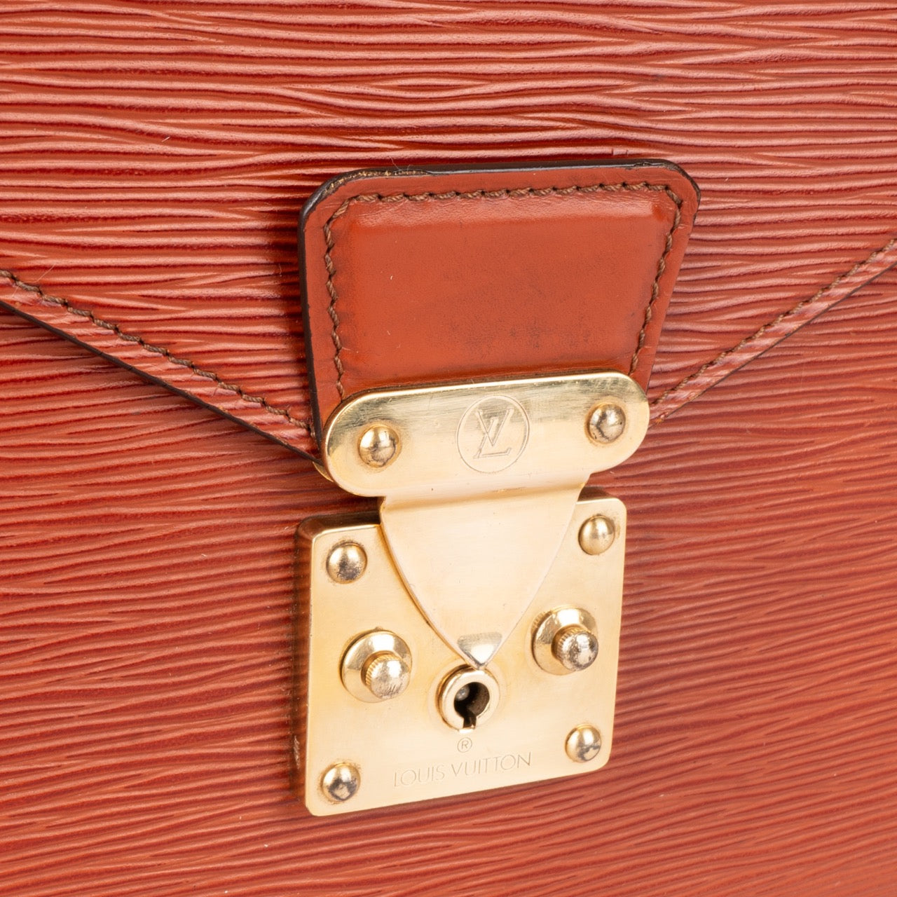 Louis Vuitton Cognac Epi Leather Serviette Business Bag