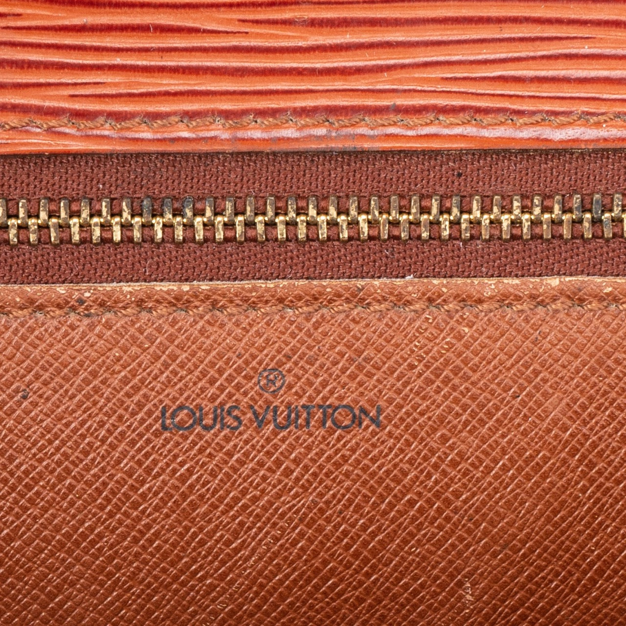 Louis Vuitton Cognac Epi Leather Serviette Business Bag