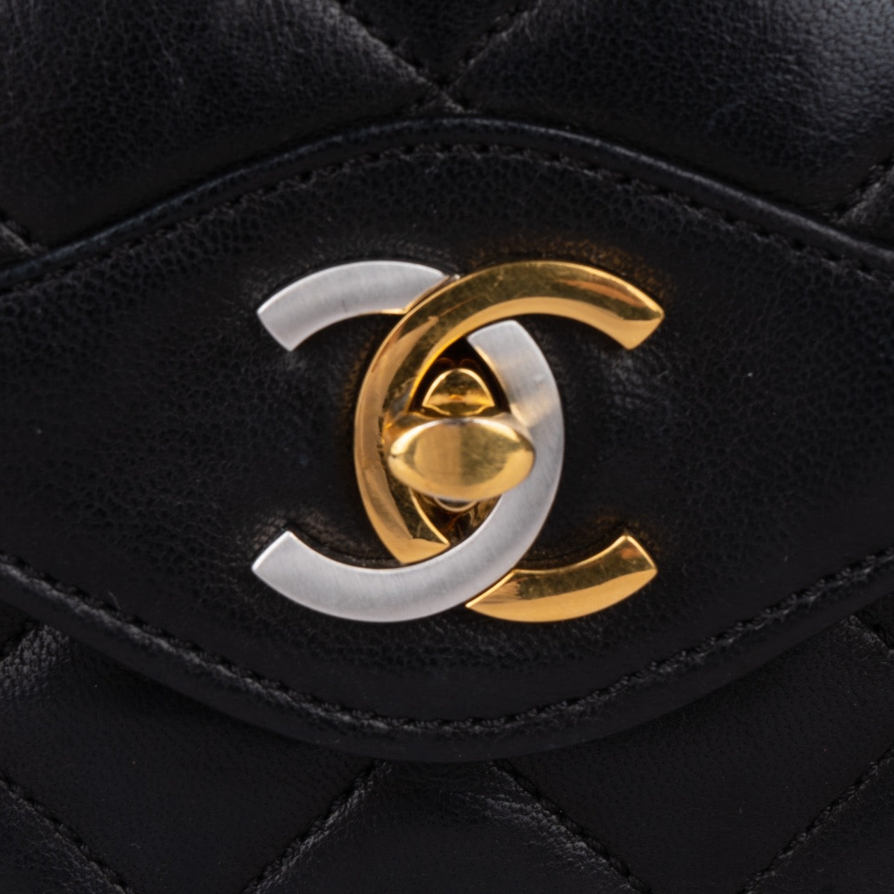 Chanel Quilted Lambskin 24K Bicolor Double Flap Small Crossbody Bag