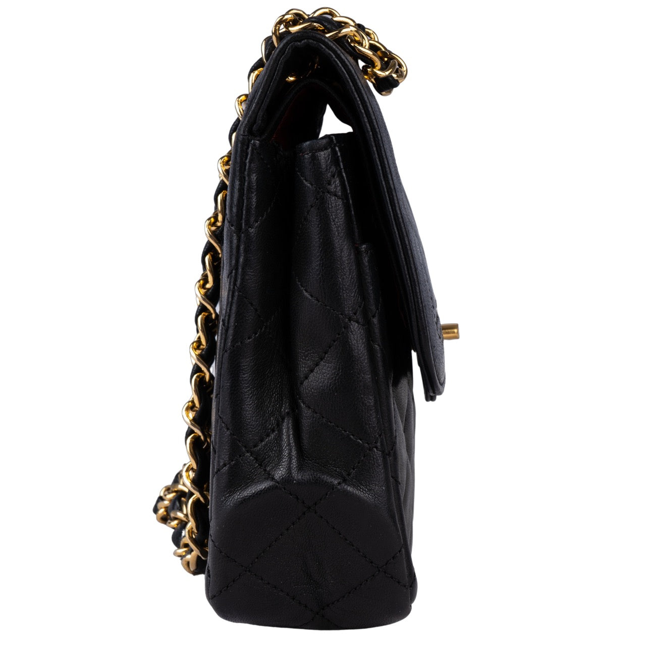 Chanel Quilted Lambskin 24K Bicolor Double Flap Small Crossbody Bag