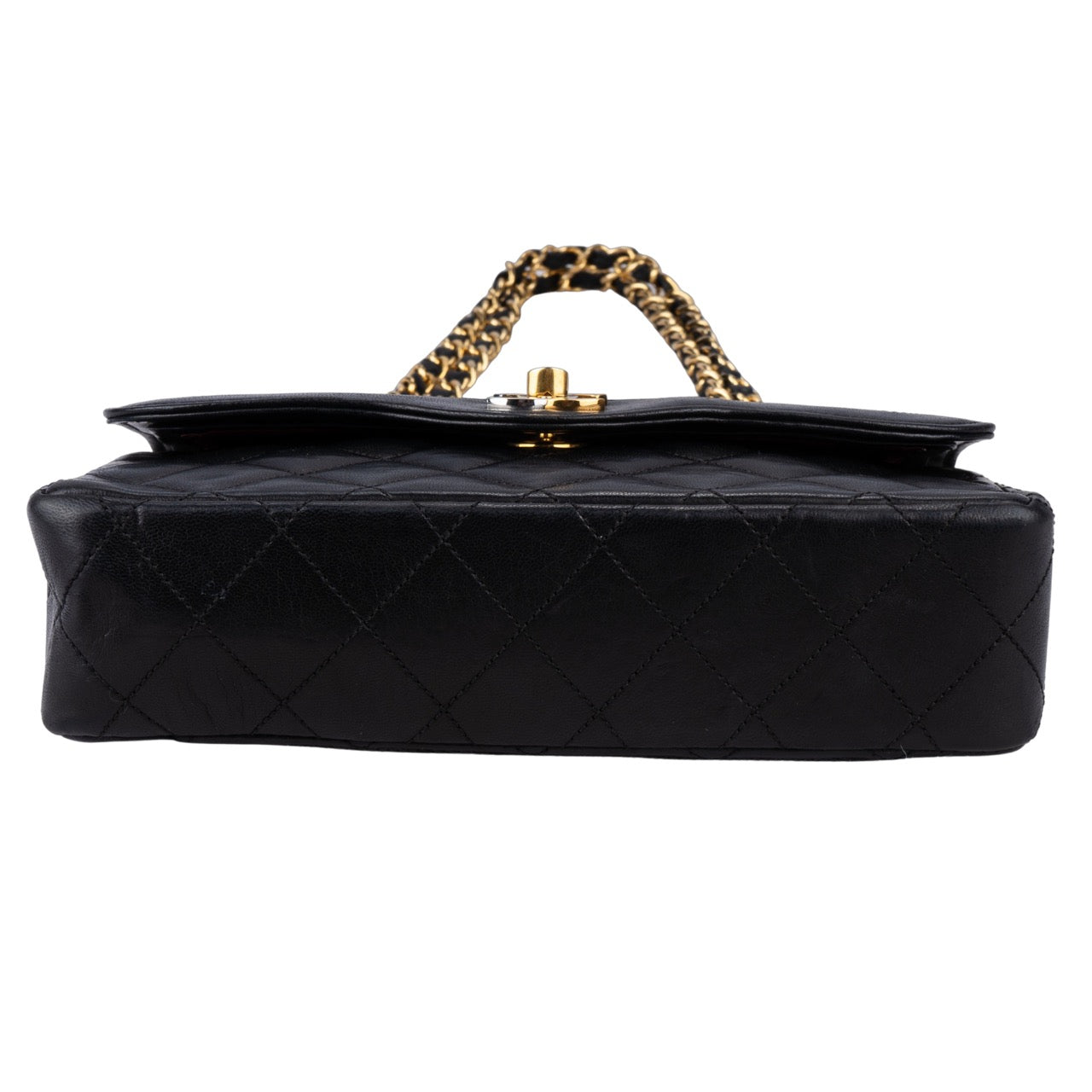 Chanel Quilted Lambskin 24K Bicolor Double Flap Small Crossbody Bag
