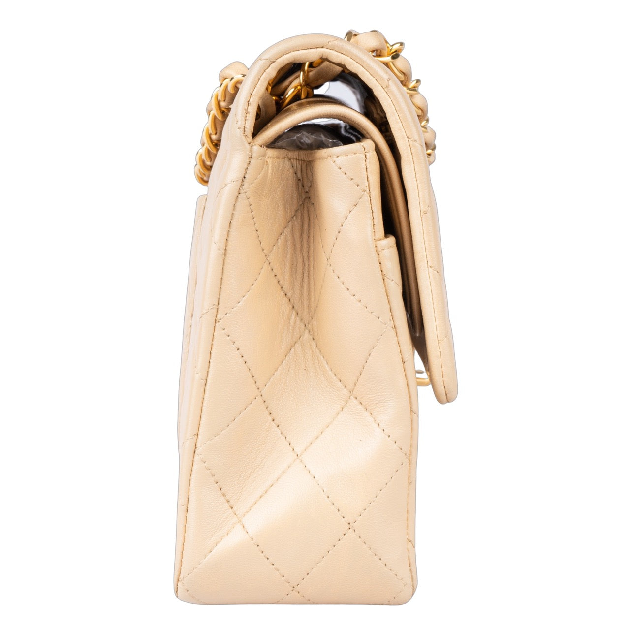 Chanel Quilted Lambskin 24K Gold Double Flap Bag Medium