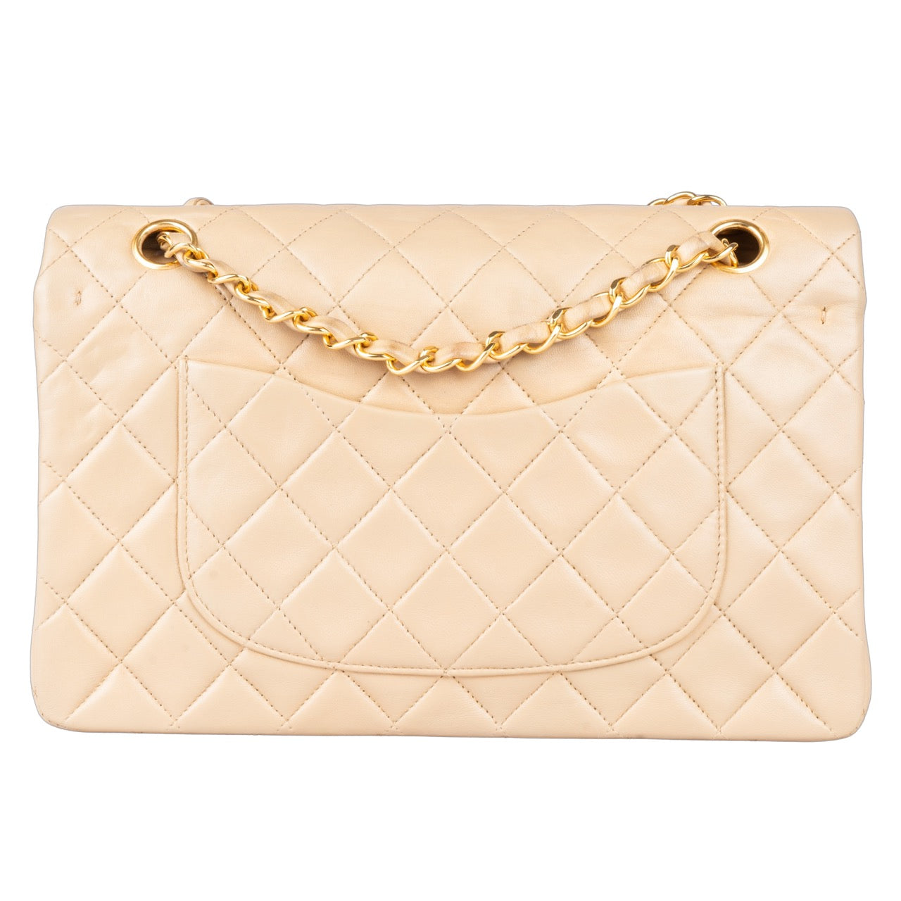 Chanel Quilted Lambskin 24K Gold Double Flap Bag Medium