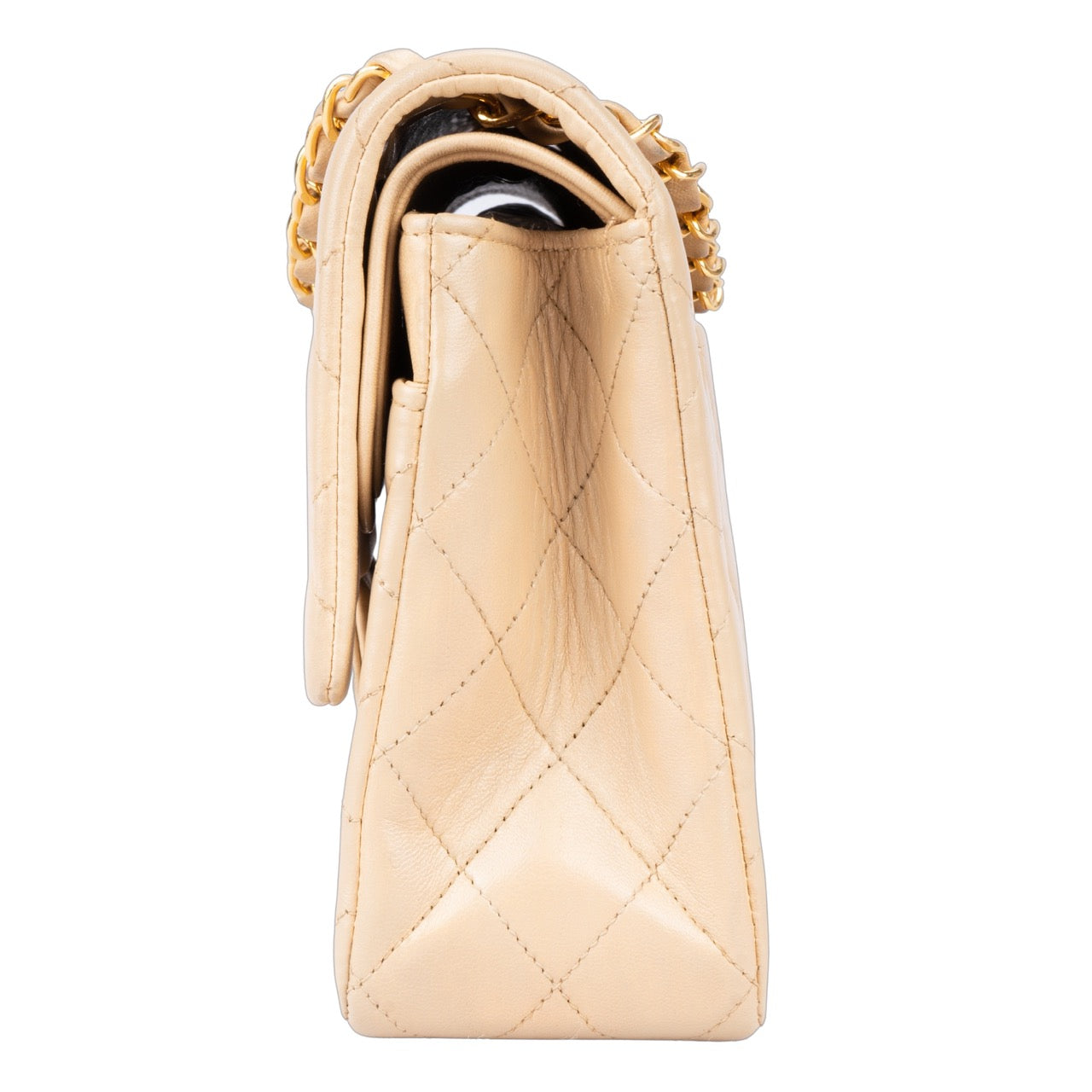 Chanel Quilted Lambskin 24K Gold Double Flap Bag Medium